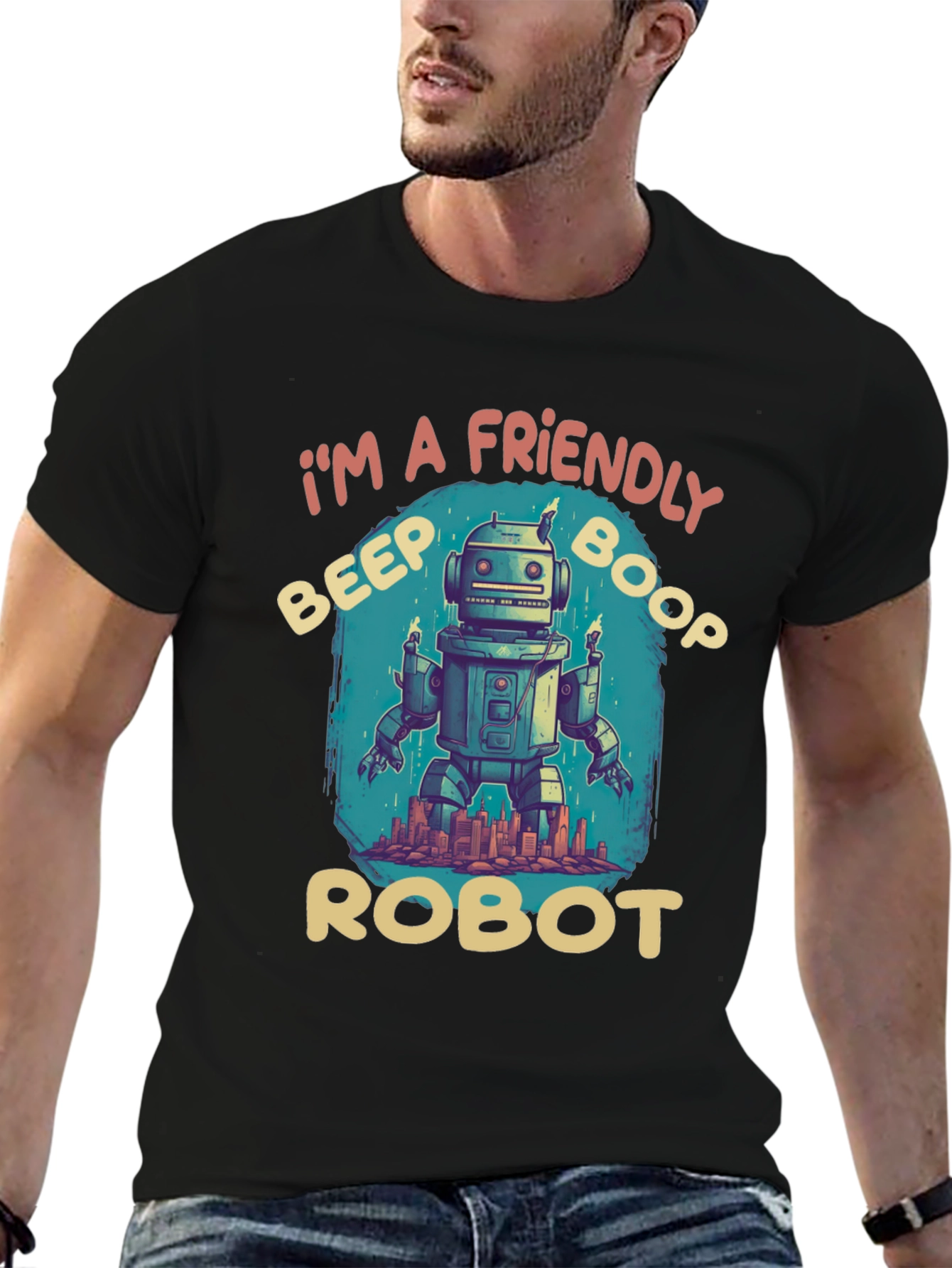 Friendly Robot T-Shirt: Beep Boop Style