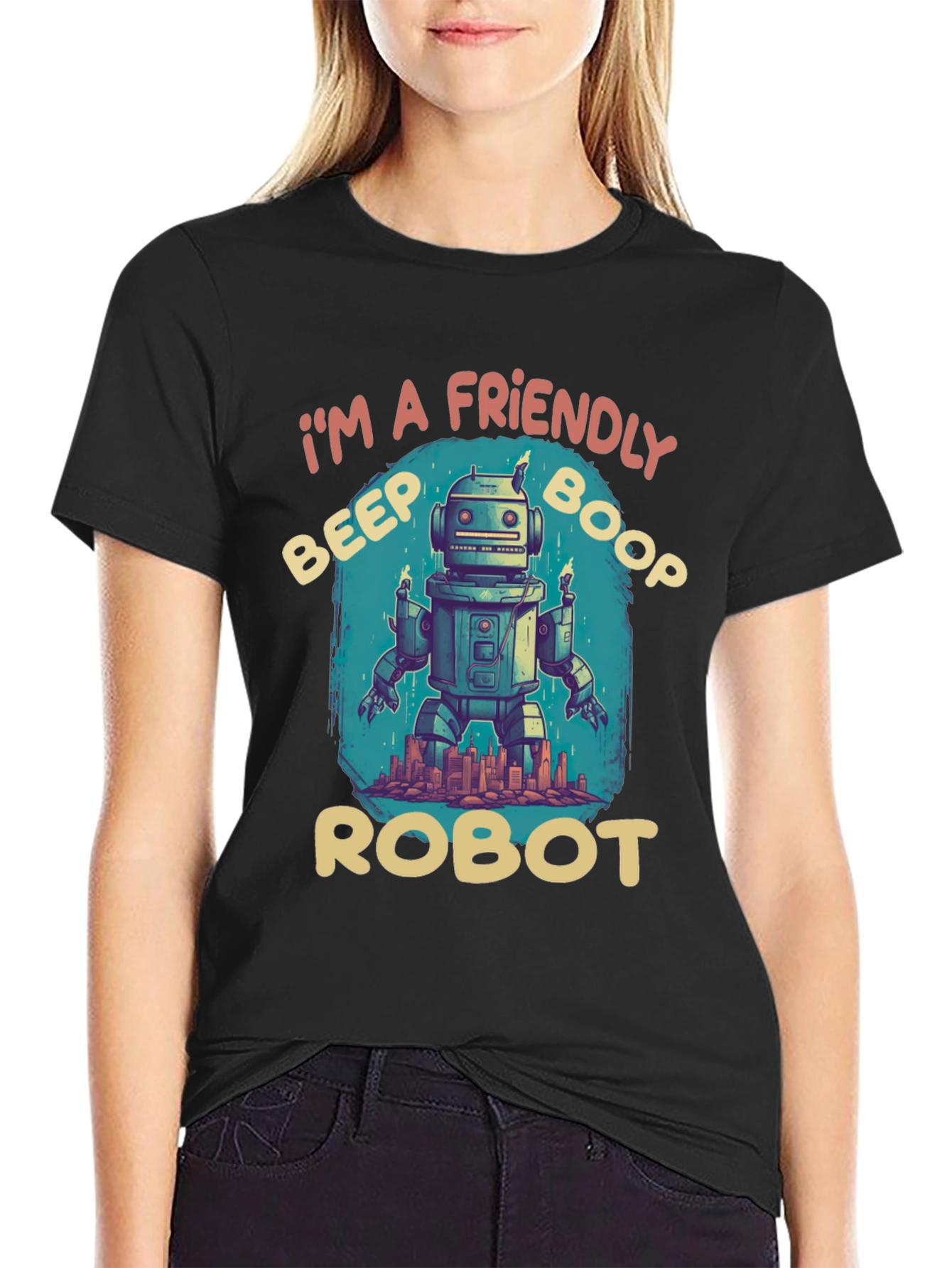 Friendly Robot T-Shirt: Beep Boop Style