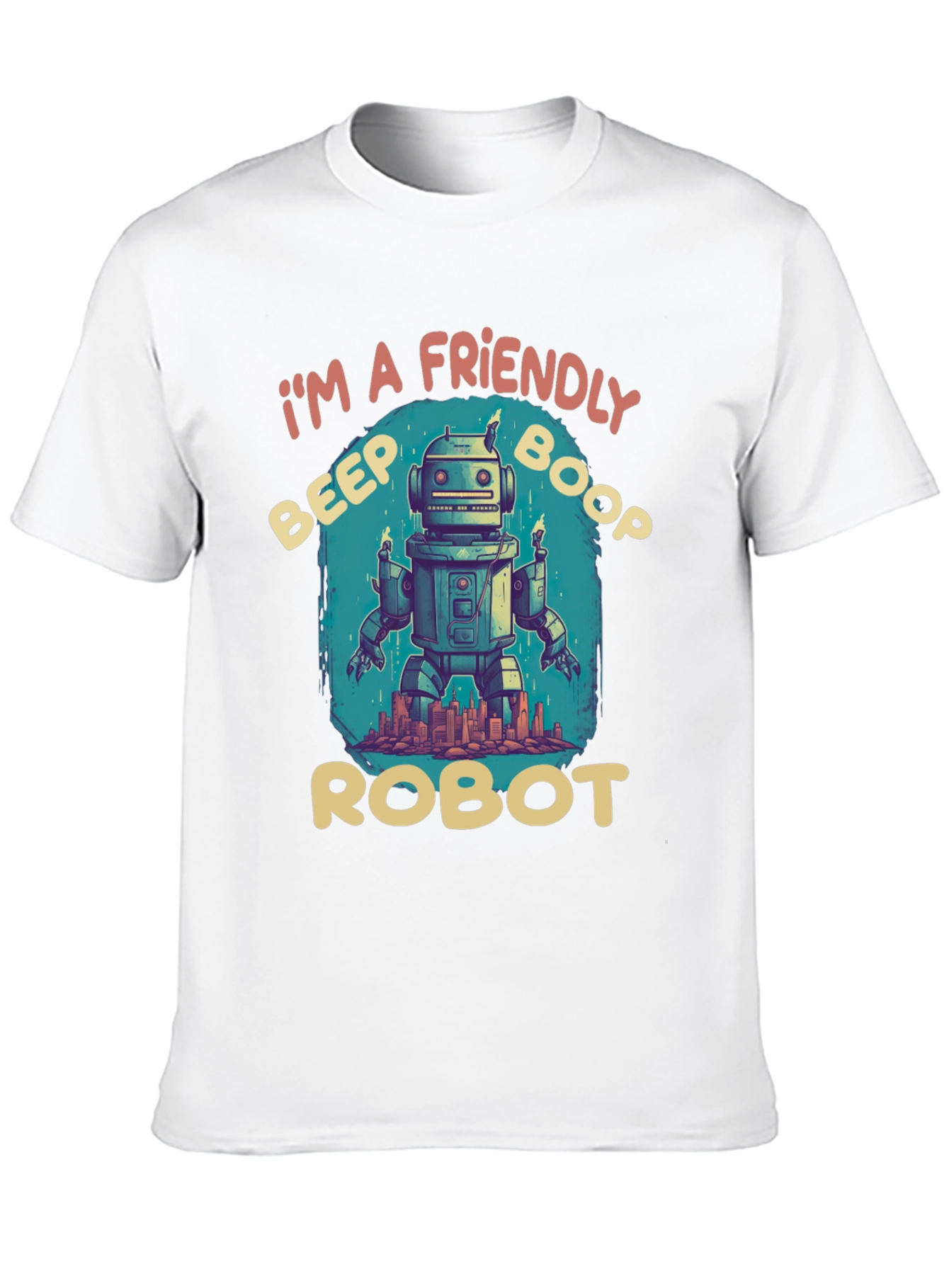 Friendly Robot T-Shirt: Beep Boop Style