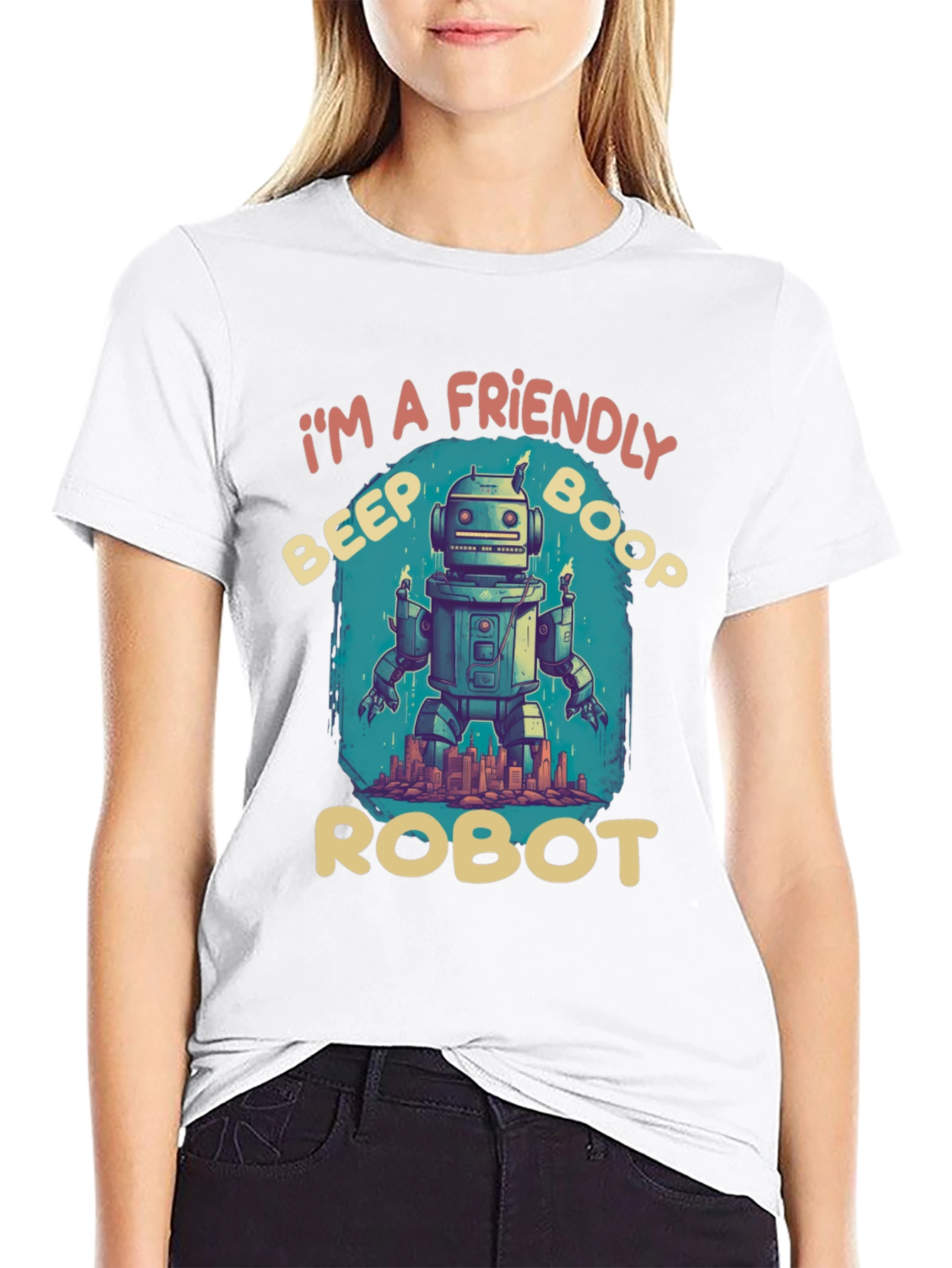 Friendly Robot T-Shirt: Beep Boop Style
