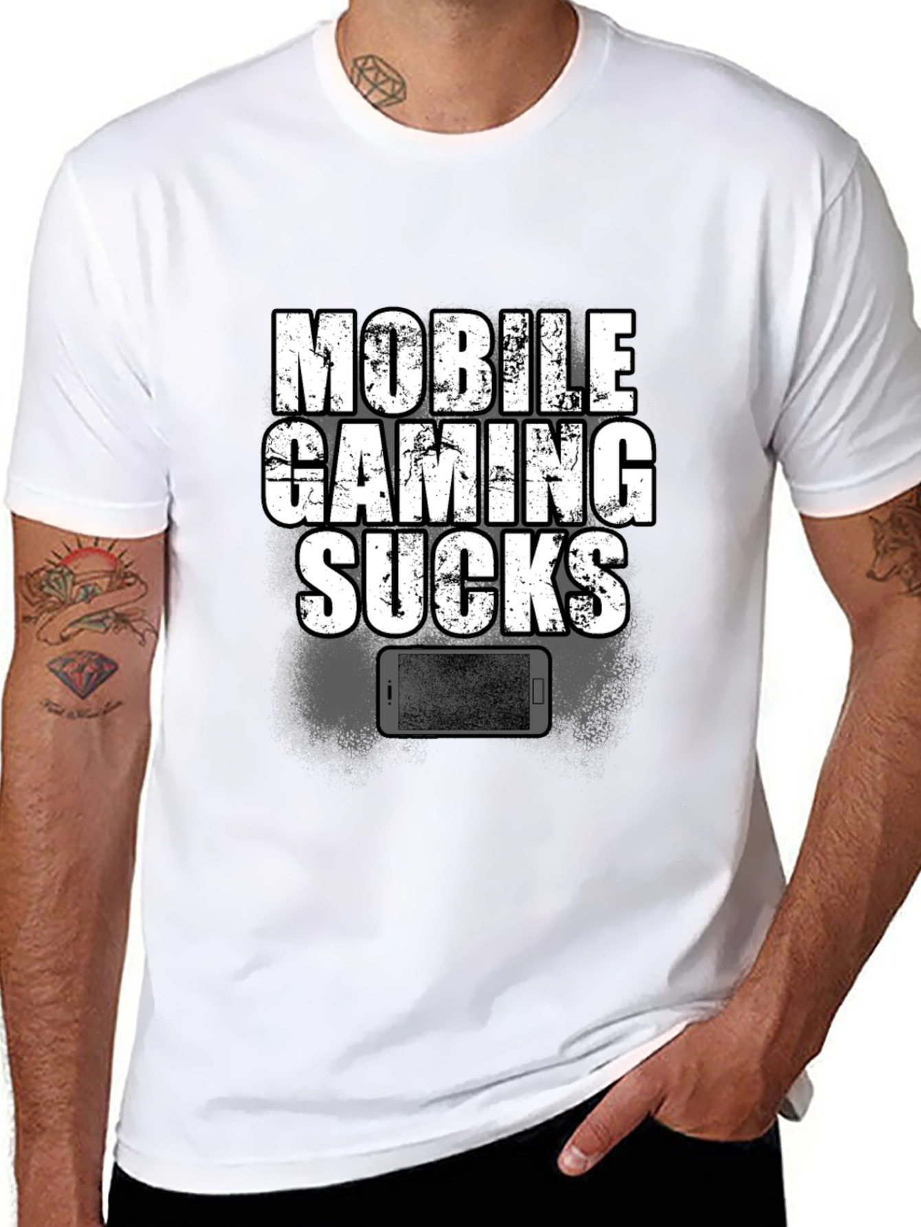Mobile Gaming Sucks T-Shirt - Funny Gamer Tee