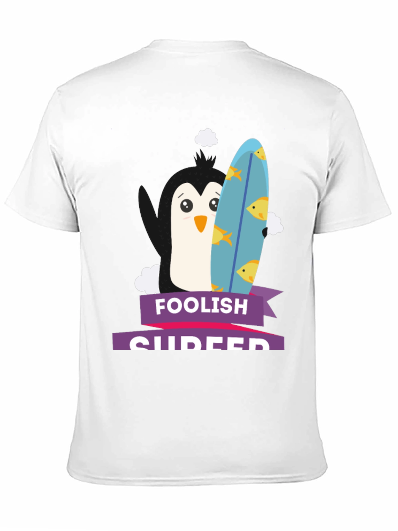 Foolish Surfer Penguin T-Shirt
