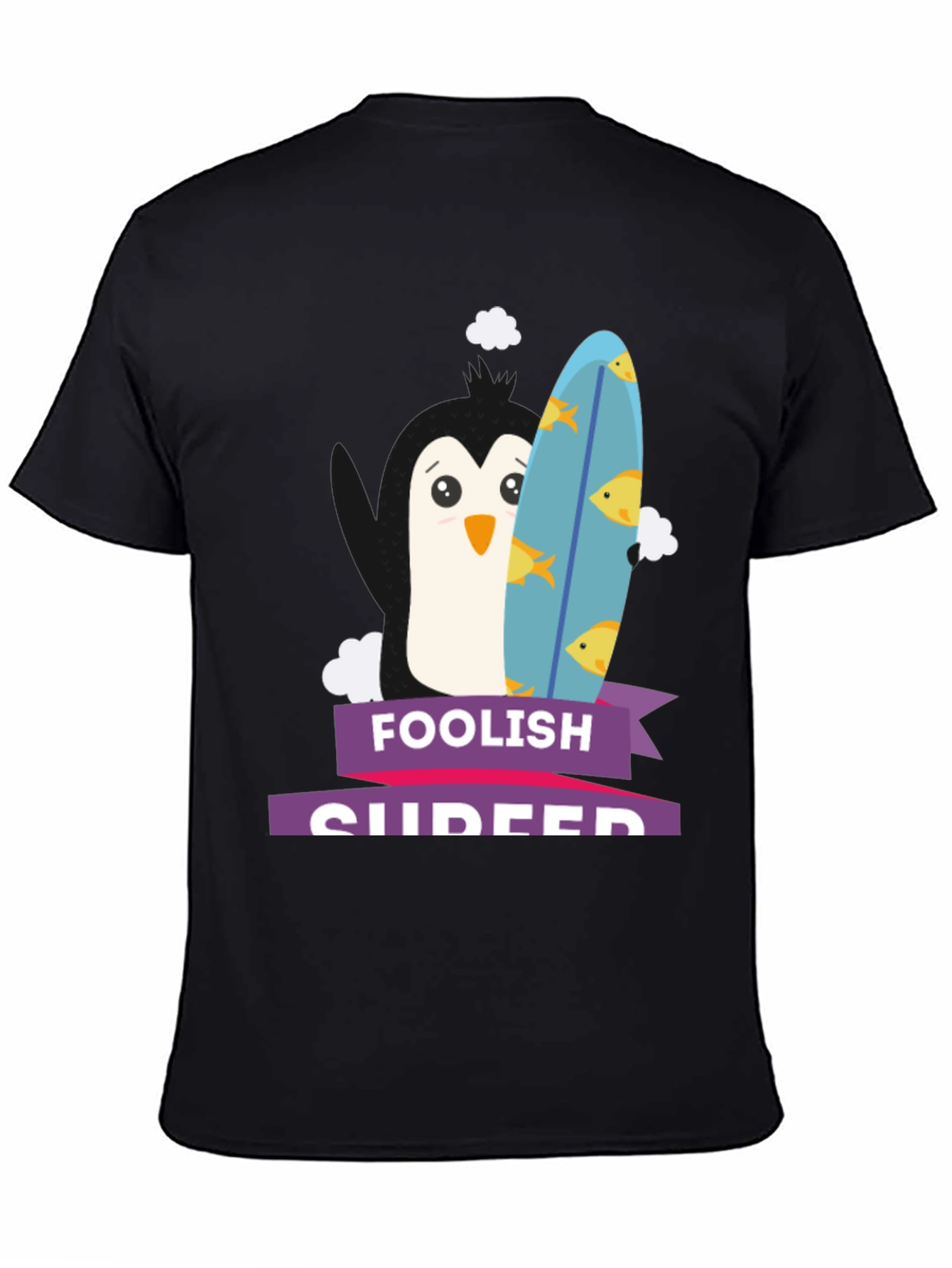 Foolish Surfer Penguin T-Shirt