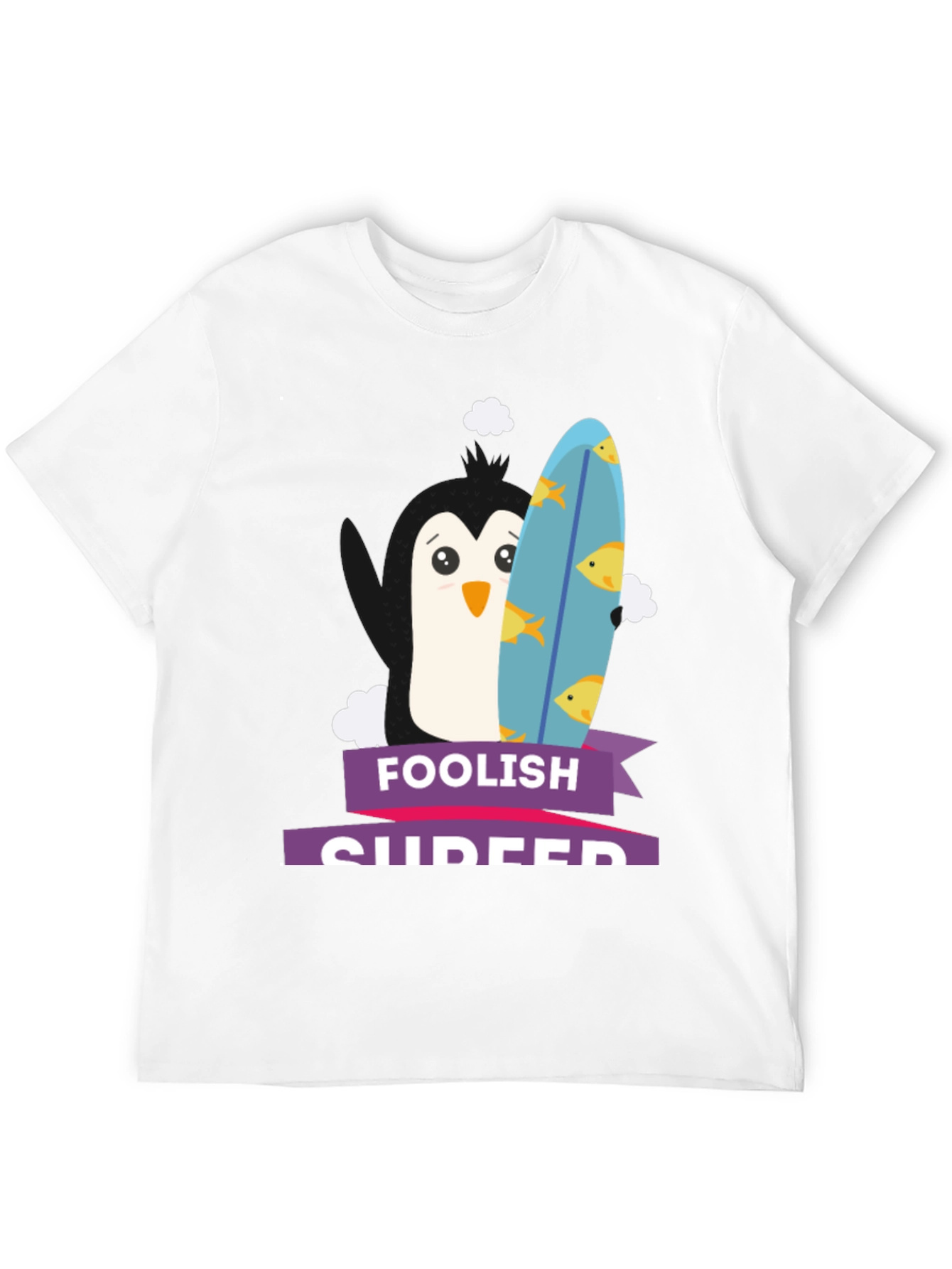 Foolish Surfer Penguin T-Shirt