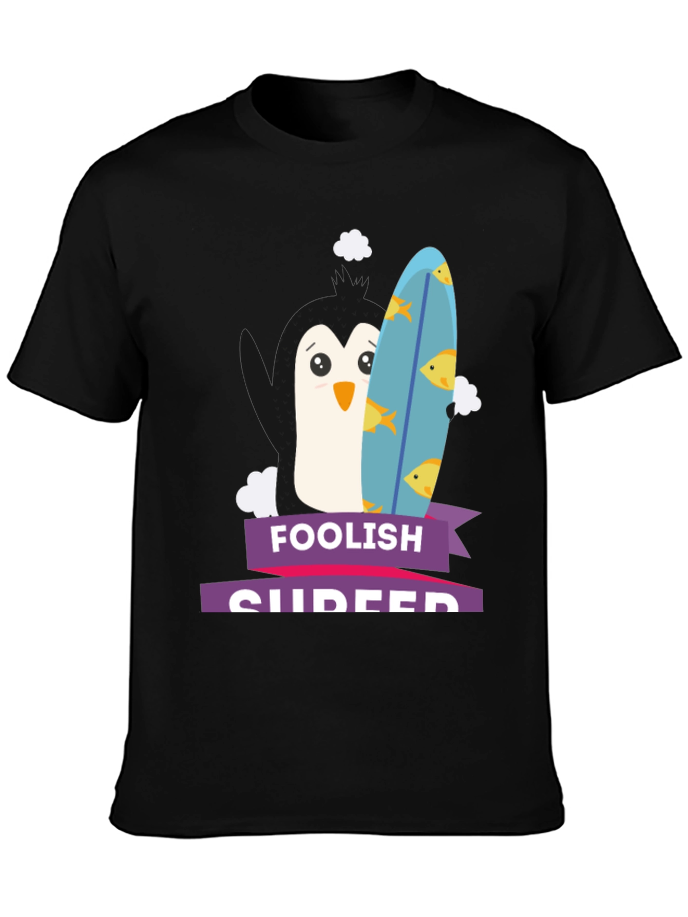 Foolish Surfer Penguin T-Shirt