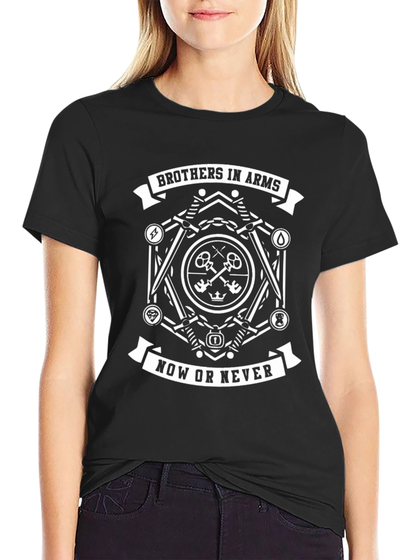 Brothers in Arms Black Graphic T-Shirt