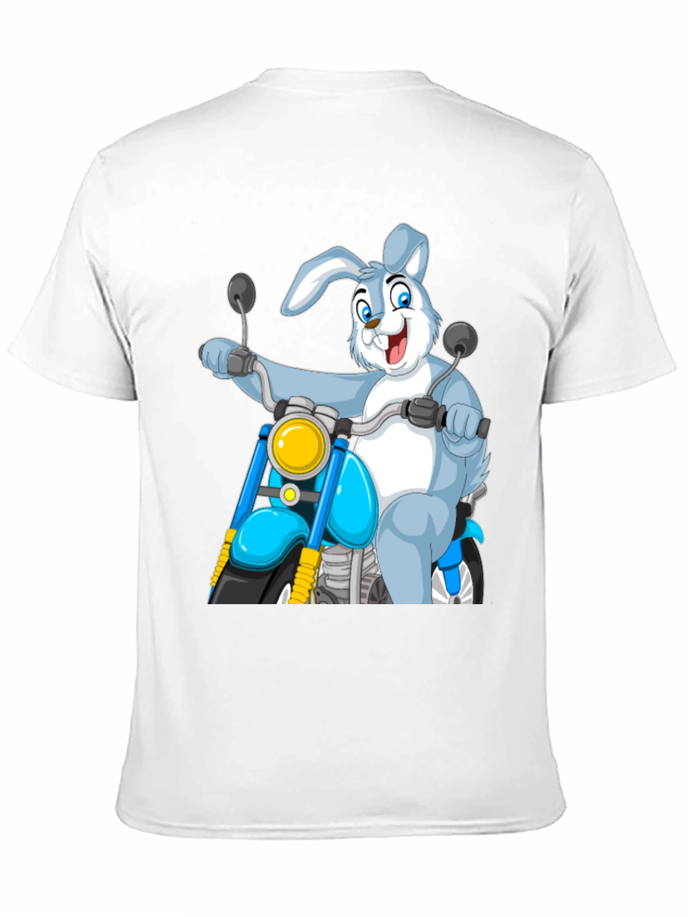 Bunny Biker T-Shirt - Cartoon Motorcycle Rabbit Tee