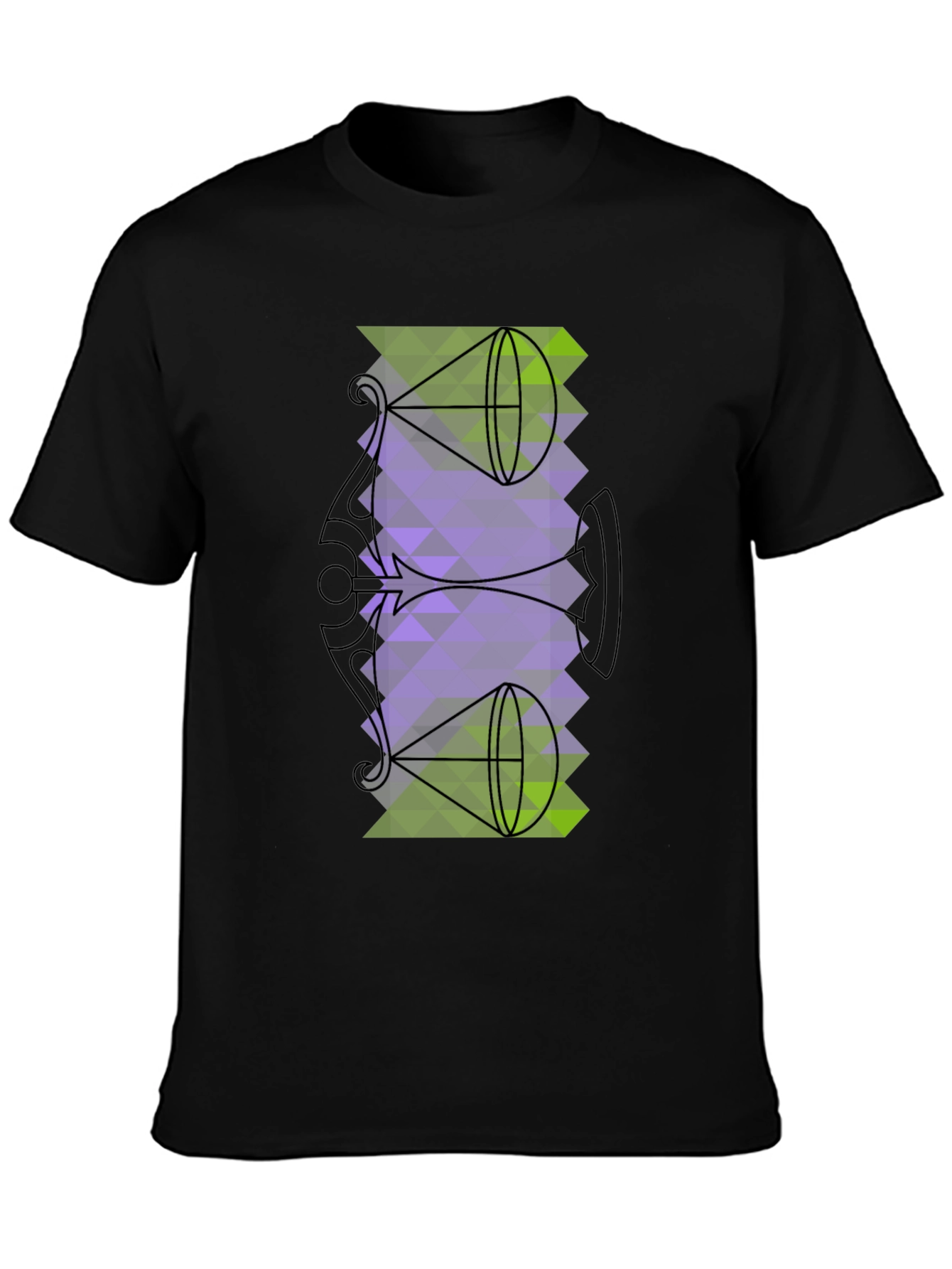 Geometric Graphic Tee - Abstract Trumpet Design