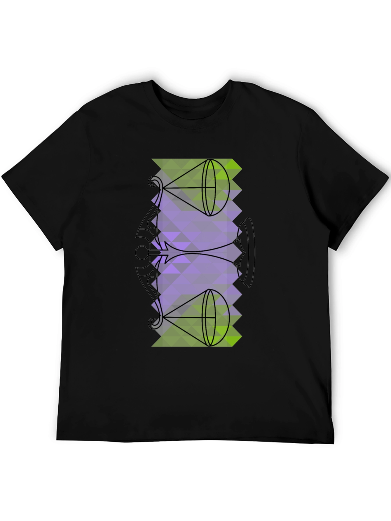 Geometric Graphic Tee - Abstract Trumpet Design