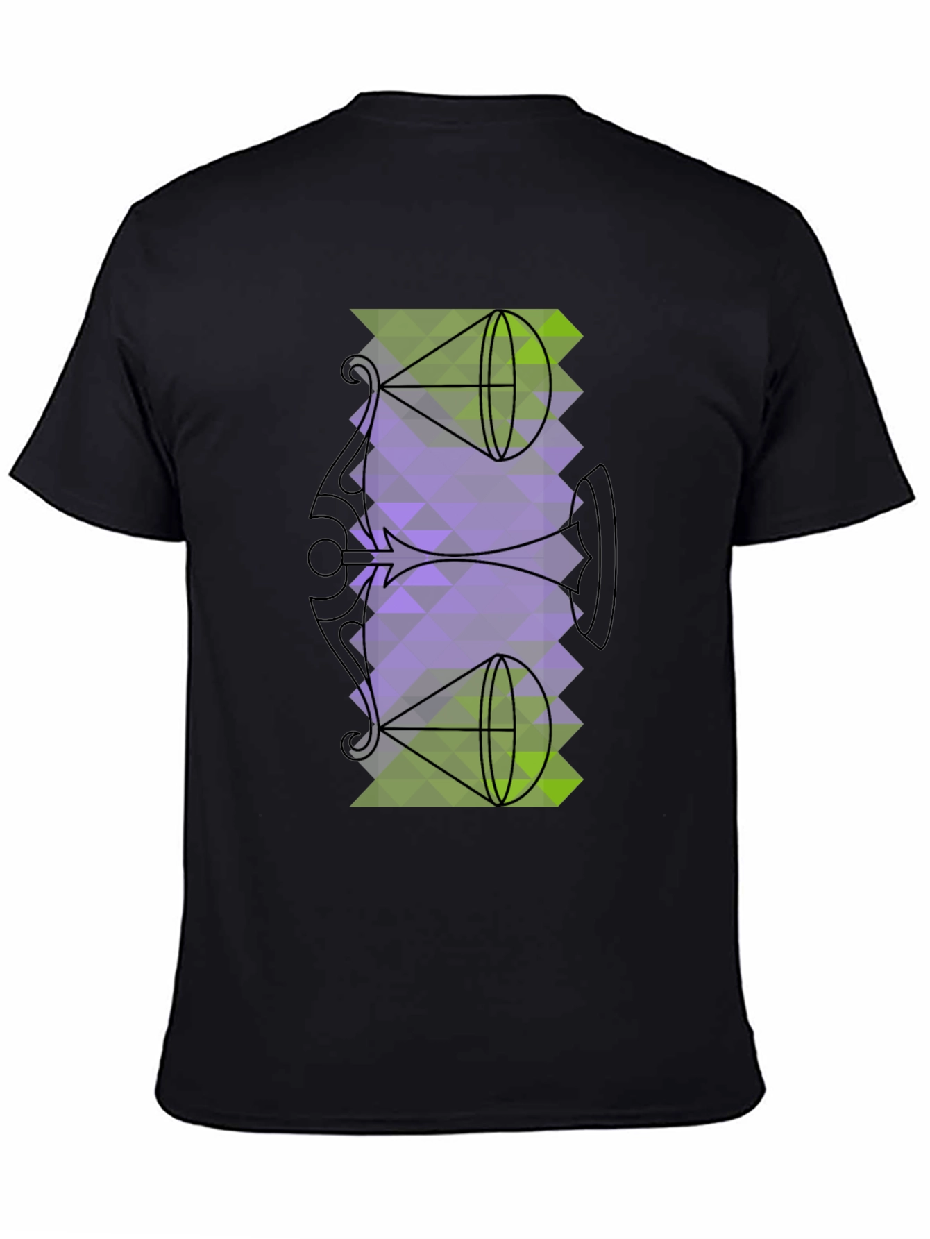 Geometric Graphic Tee - Abstract Trumpet Design
