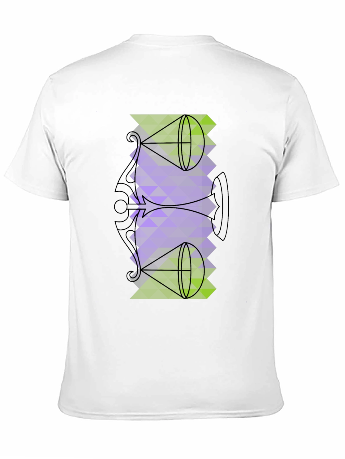 Geometric Graphic Tee - Abstract Trumpet Design
