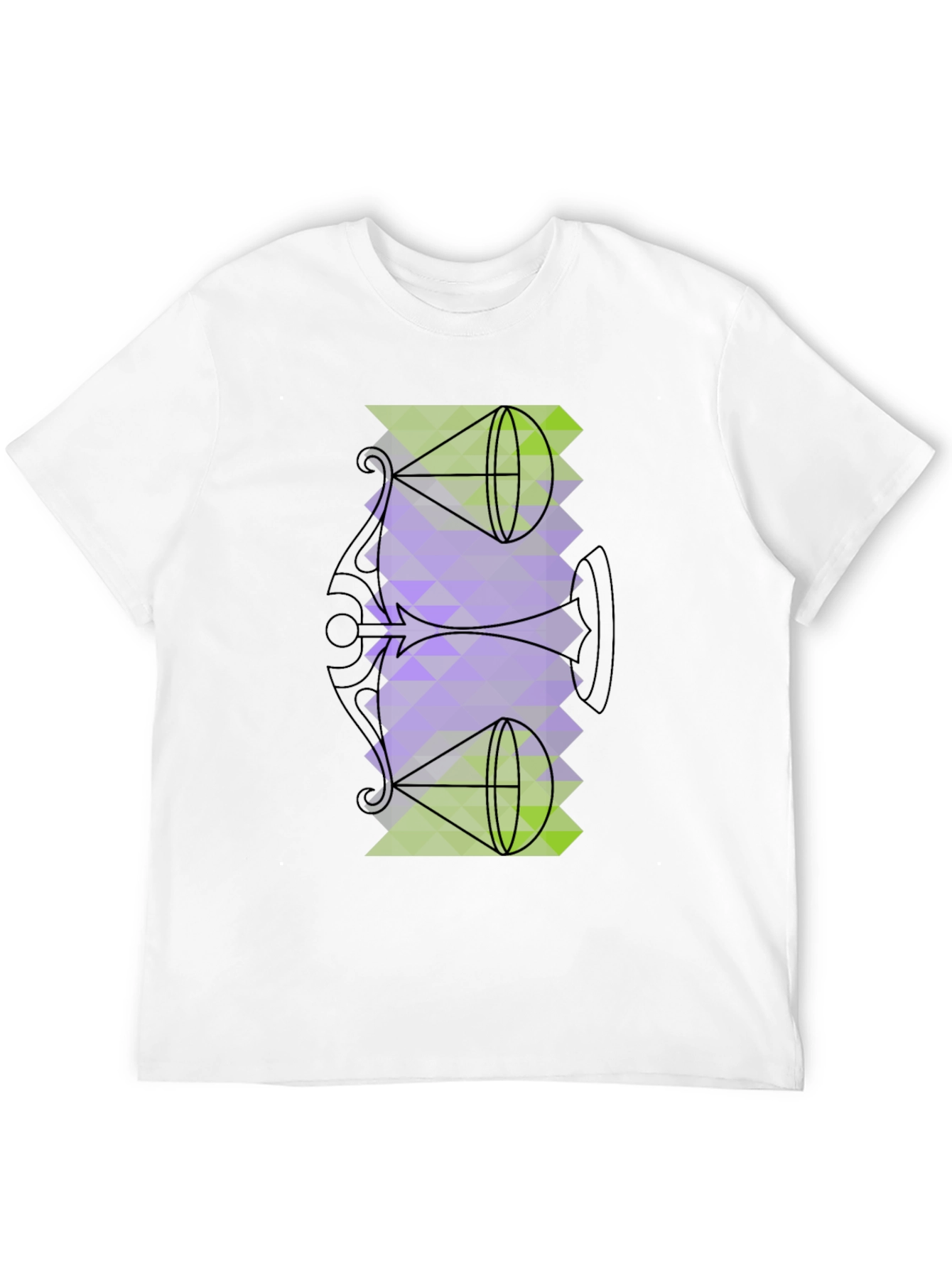 Geometric Graphic Tee - Abstract Trumpet Design