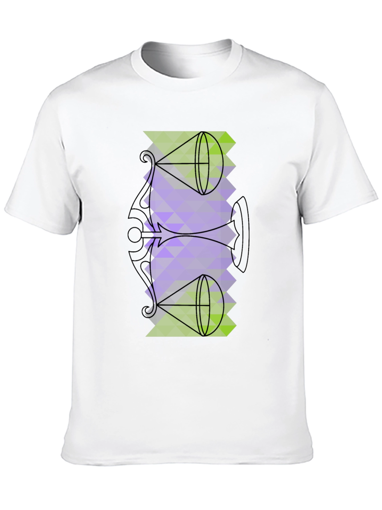 Geometric Graphic Tee - Abstract Trumpet Design