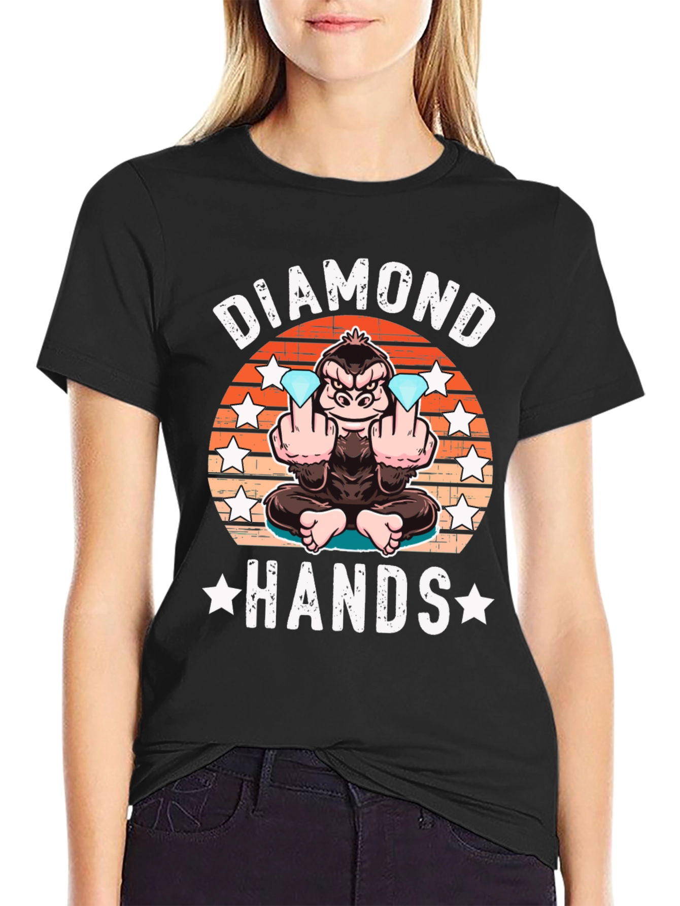 Diamond Hands T-Shirt Ape Graphic Tee