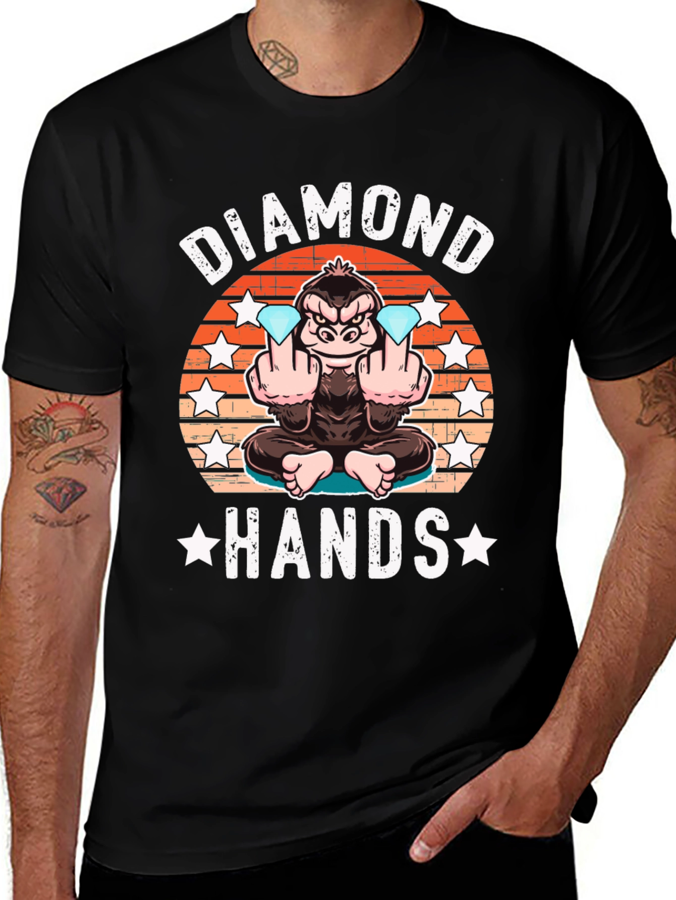 Diamond Hands T-Shirt Ape Graphic Tee