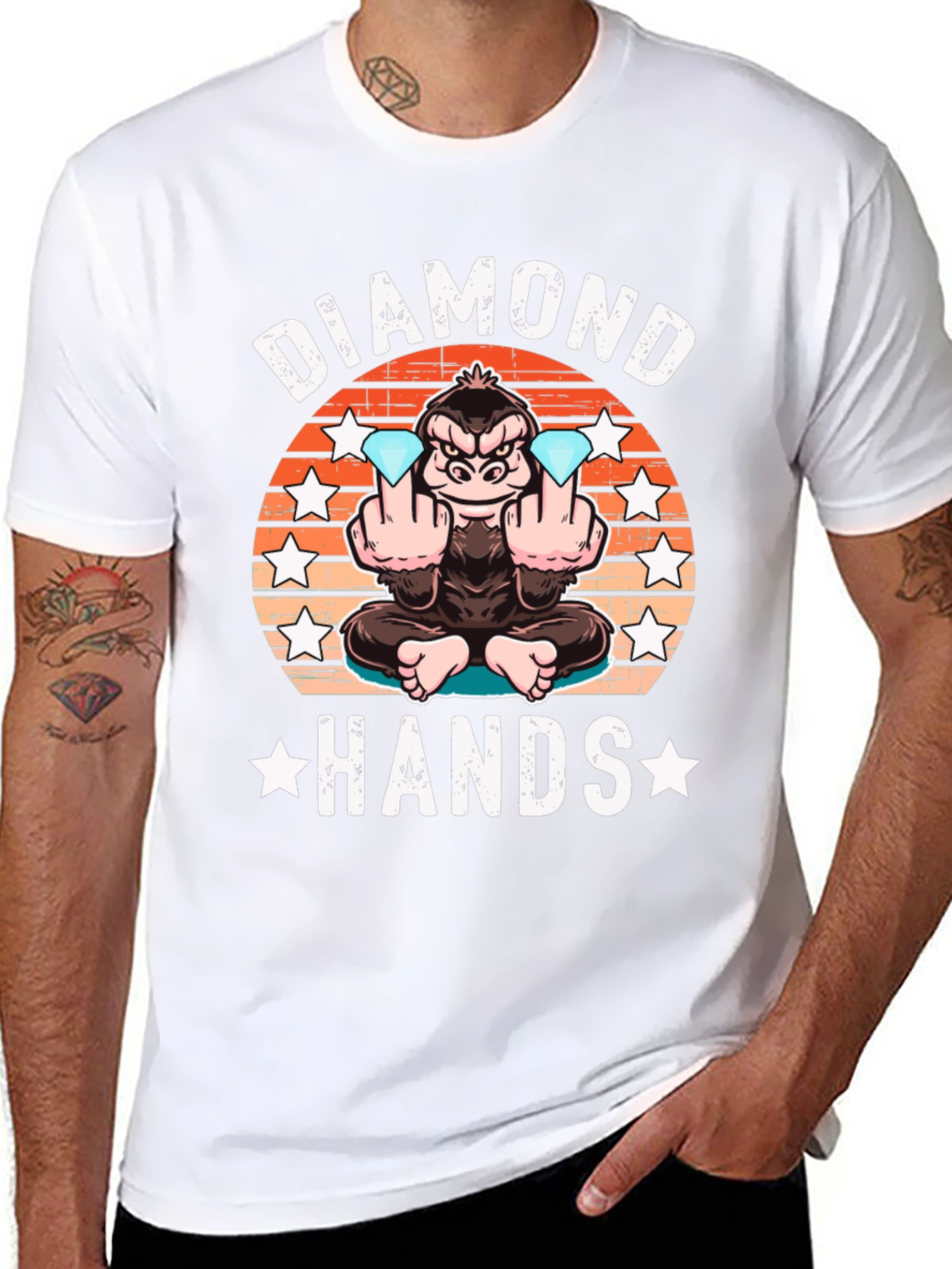 Diamond Hands T-Shirt Ape Graphic Tee