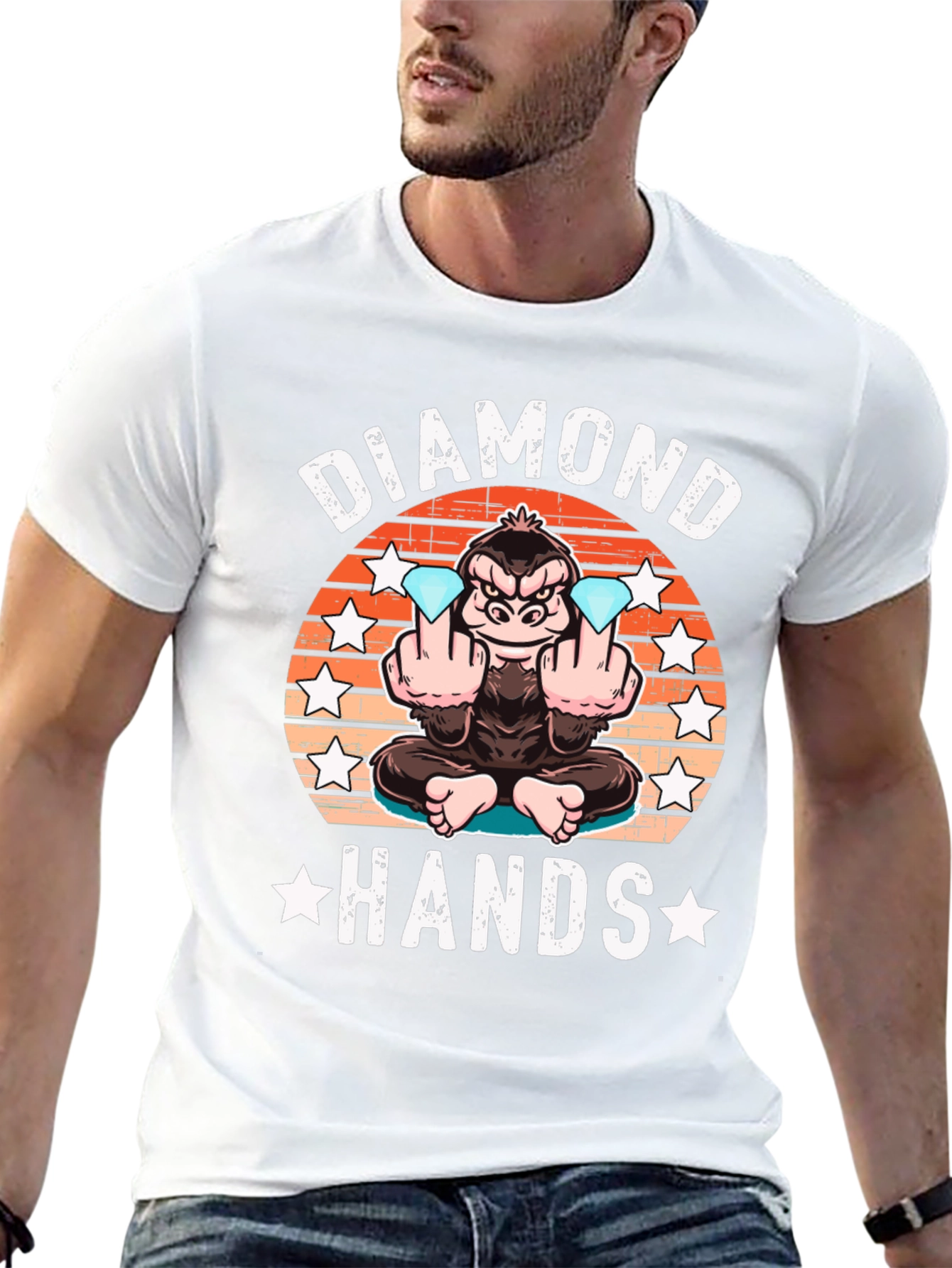 Diamond Hands T-Shirt Ape Graphic Tee