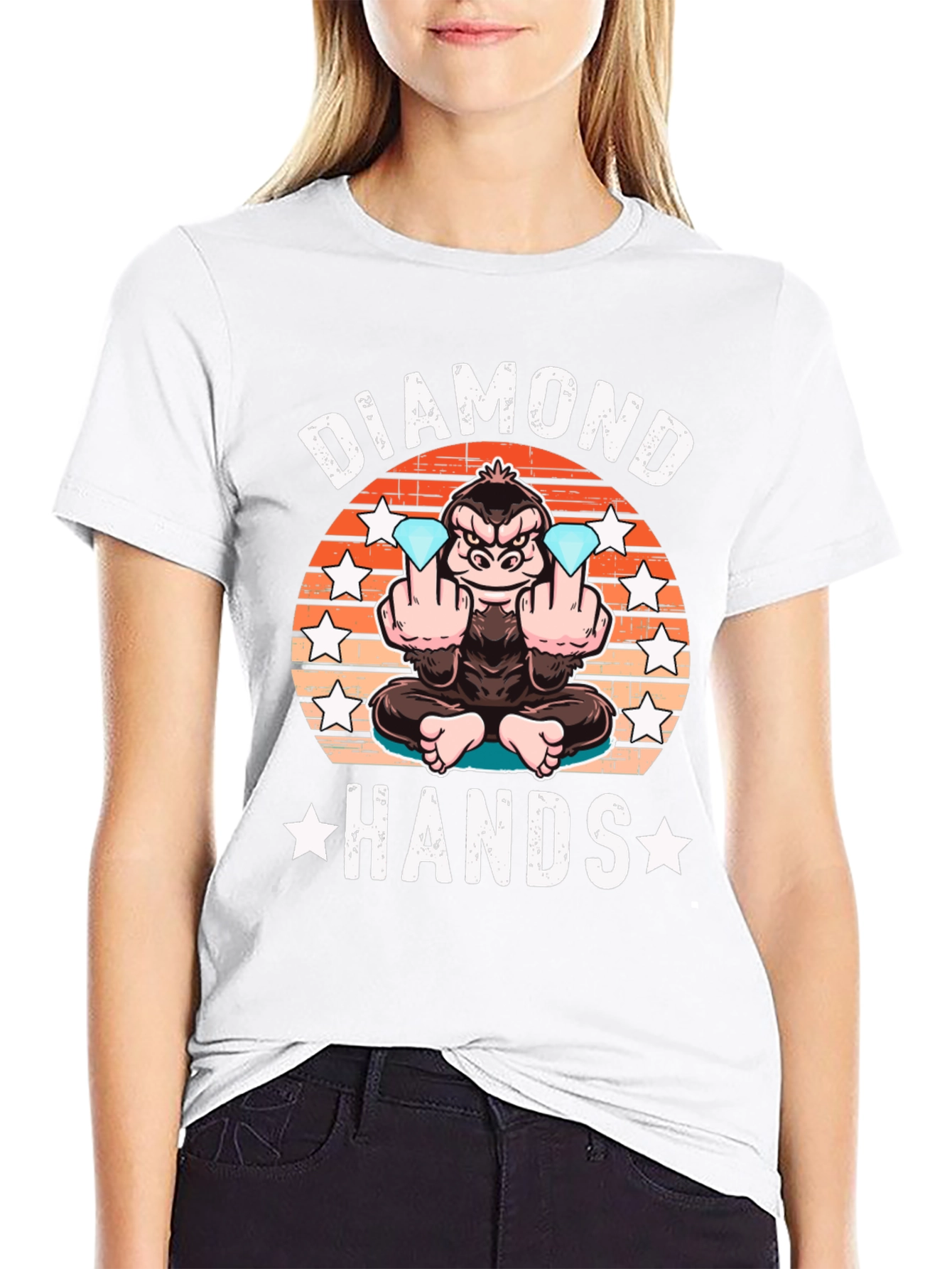 Diamond Hands T-Shirt Ape Graphic Tee
