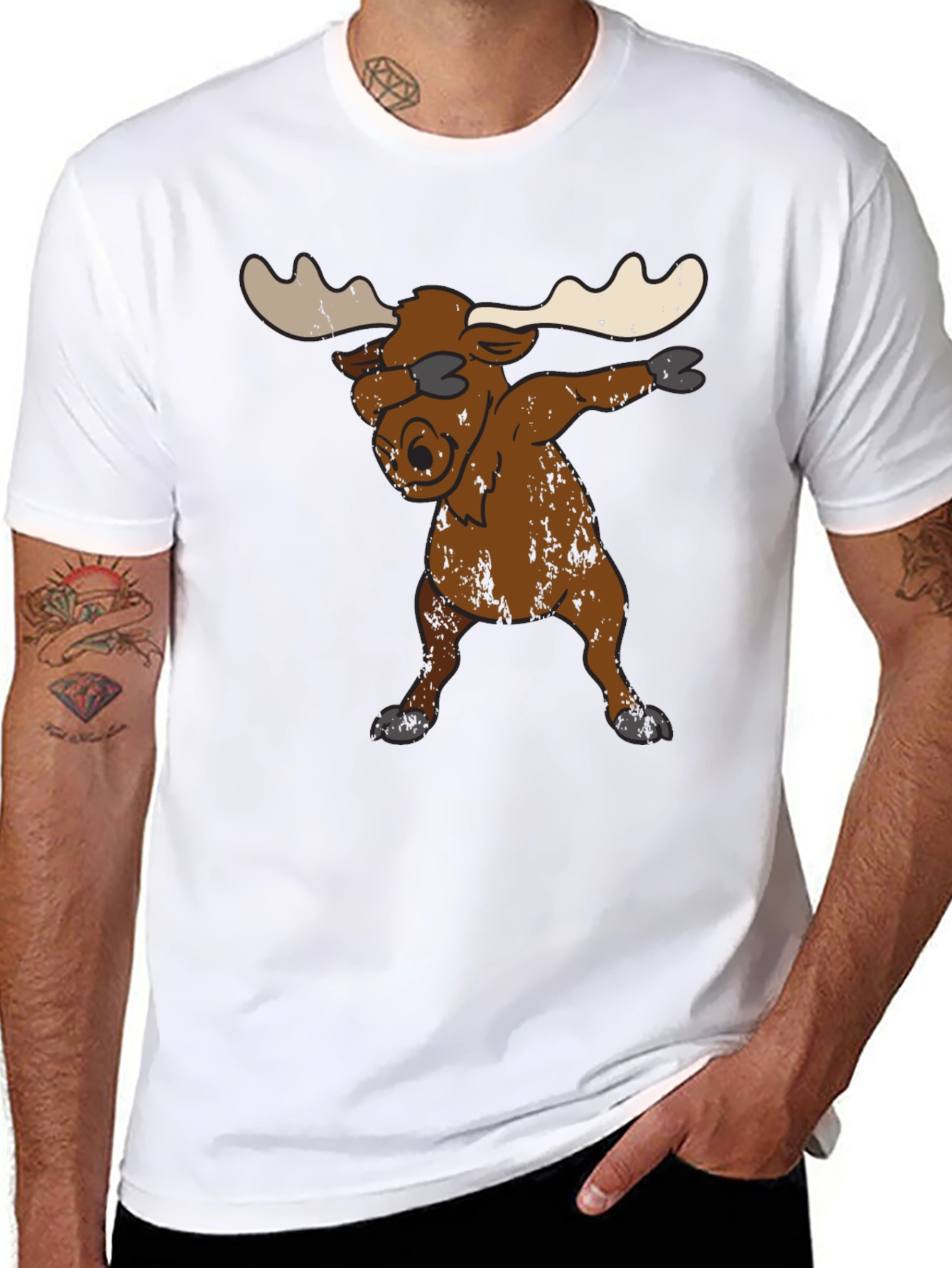Dabbing Moose Graphic Tee - Unique Animal T-Shirt