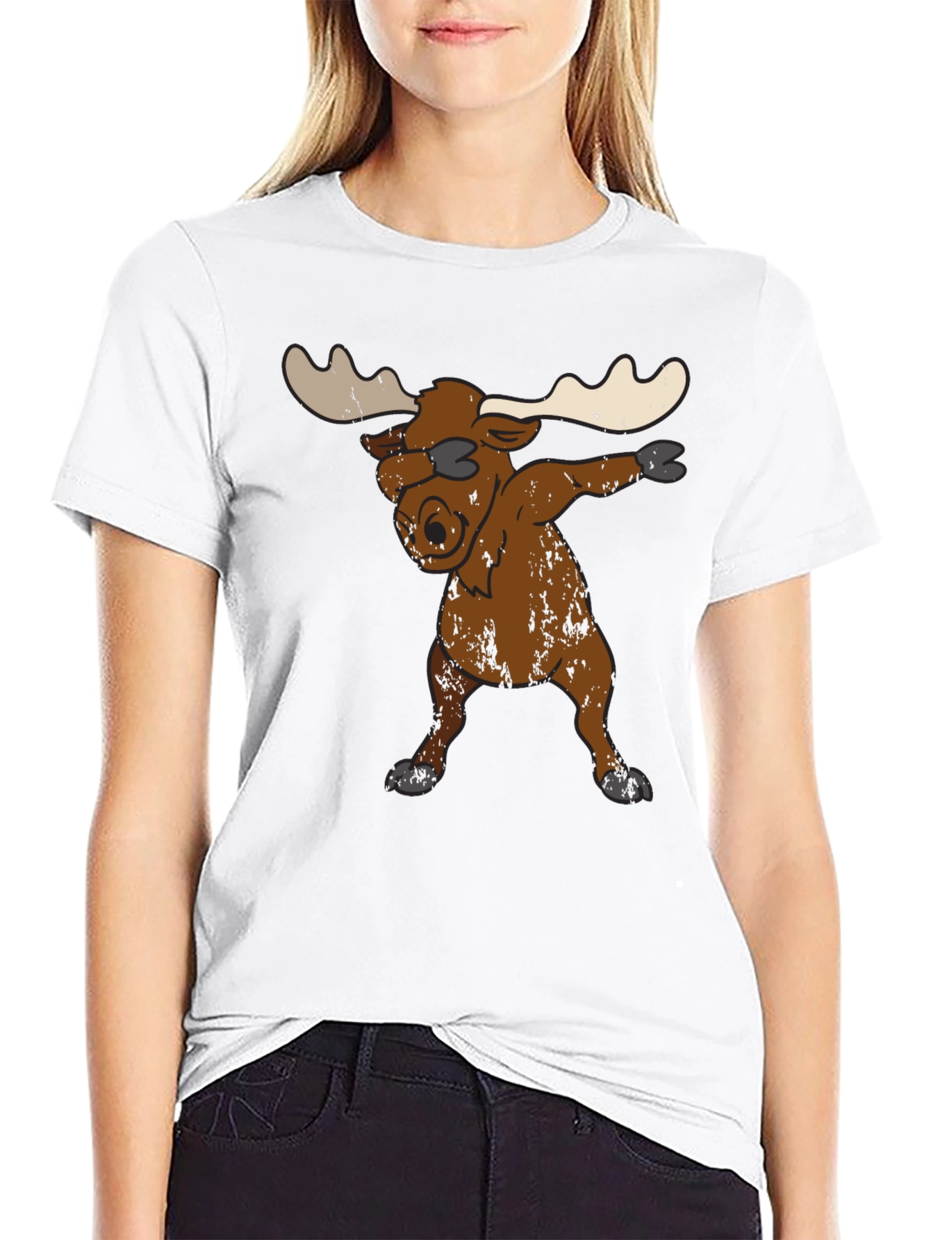 Dabbing Moose Graphic Tee - Unique Animal T-Shirt