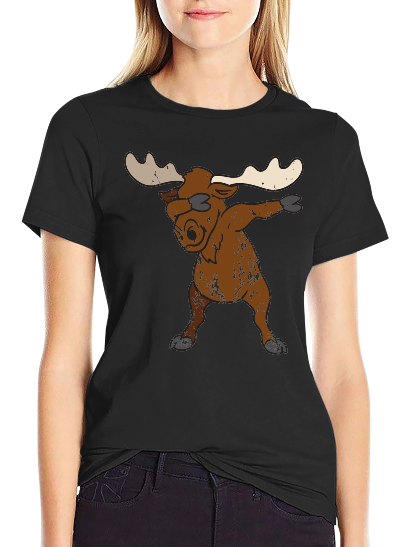 Dabbing Moose Graphic Tee - Unique Animal T-Shirt