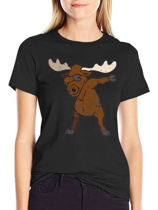 Dabbing Moose Graphic Tee - Unique Animal T-Shirt