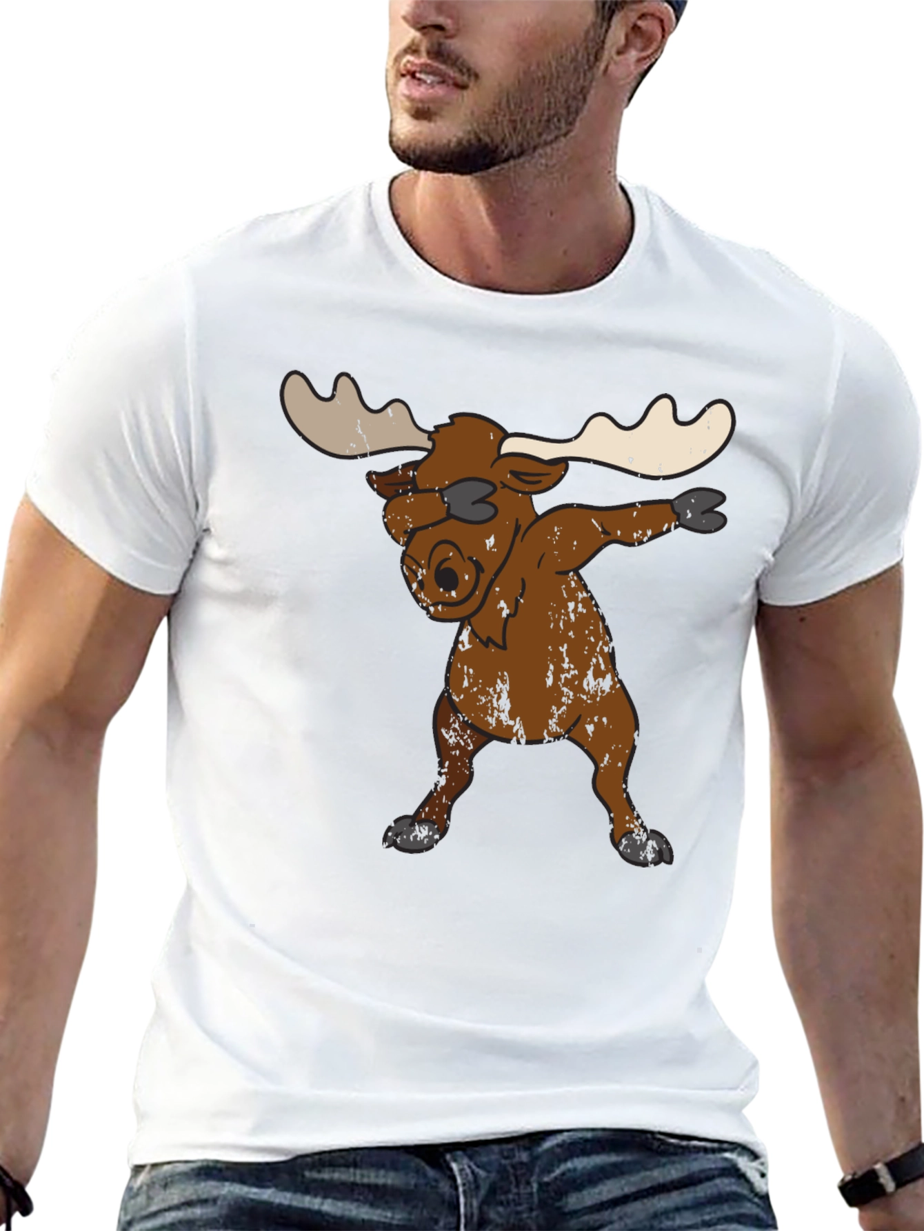 Dabbing Moose Graphic Tee - Unique Animal T-Shirt