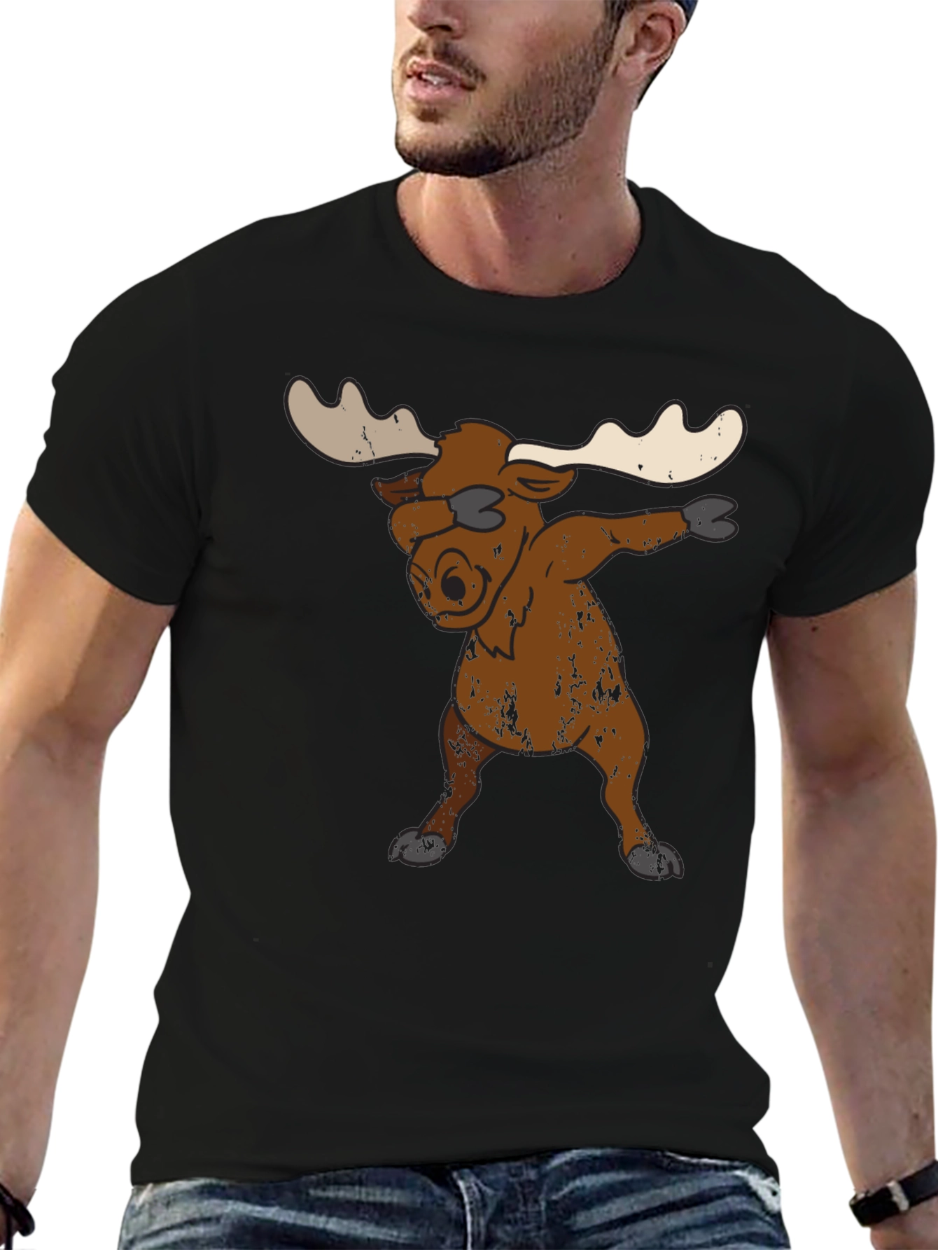 Dabbing Moose Graphic Tee - Unique Animal T-Shirt