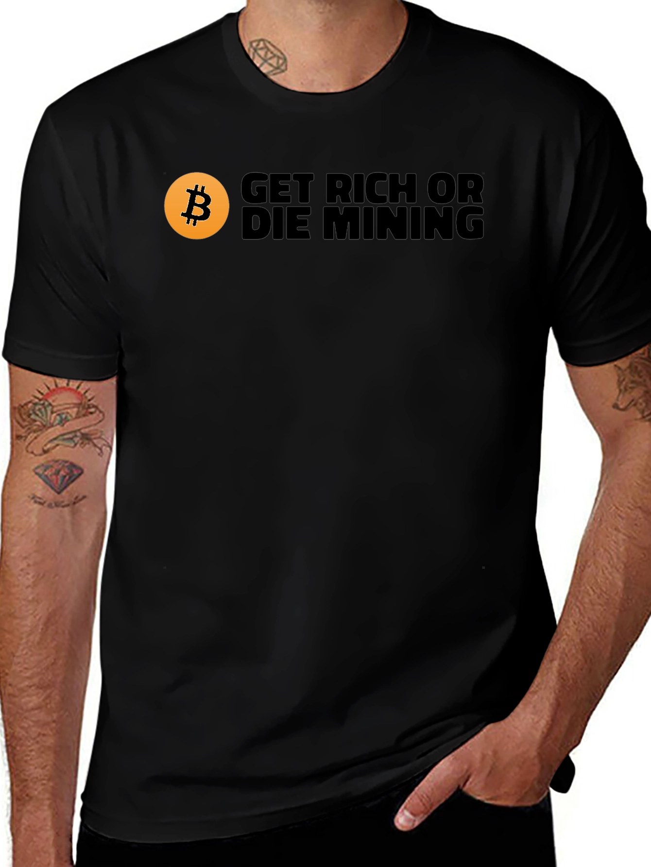 Get Rich or Die Mining Bitcoin T-Shirt