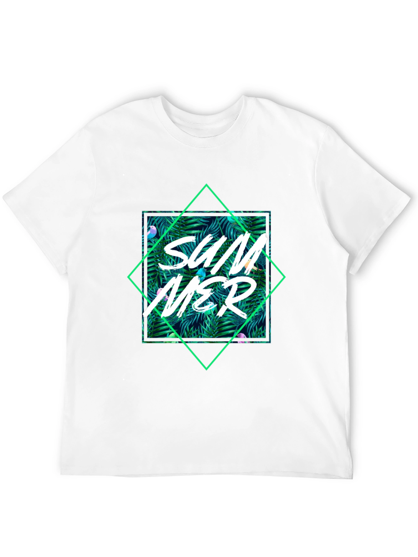 Tropical Summer Graphic Tee - Black