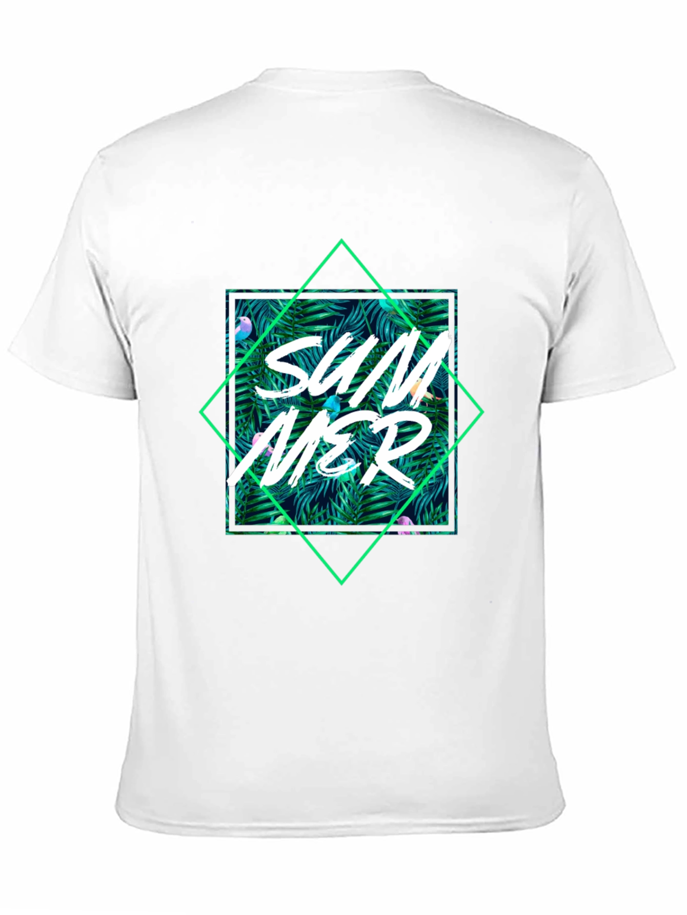 Tropical Summer Graphic Tee - Black