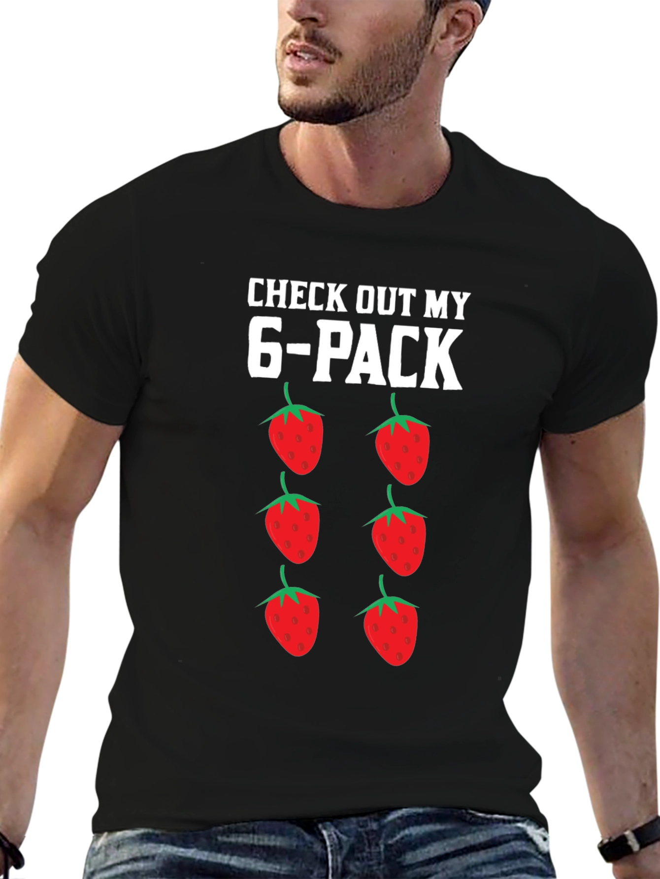 Funny Strawberry 6-Pack Graphic T-Shirt