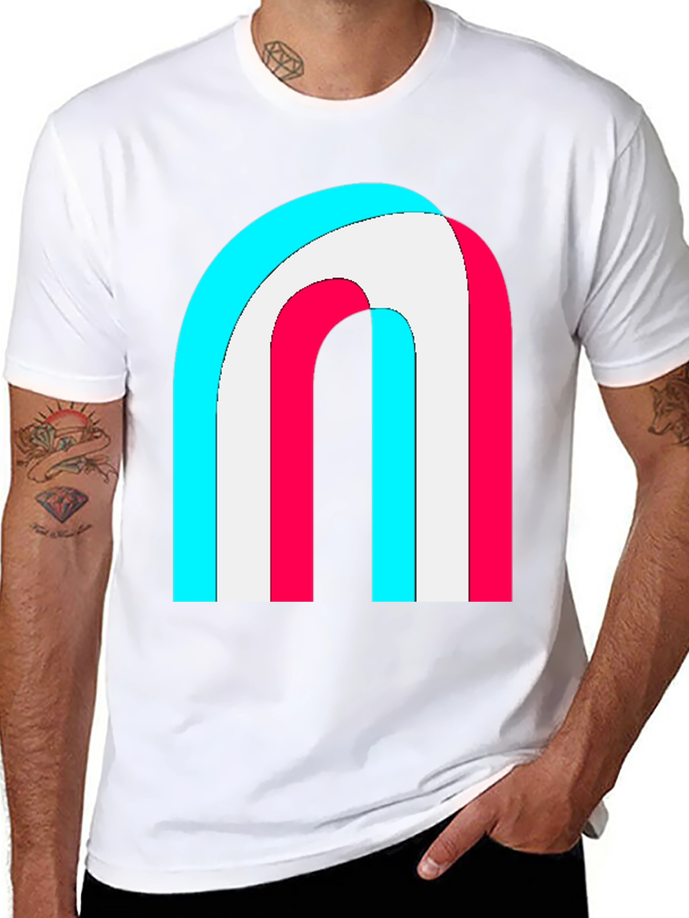 Retro Rainbow Arch Graphic Tee - Stylish Comfort
