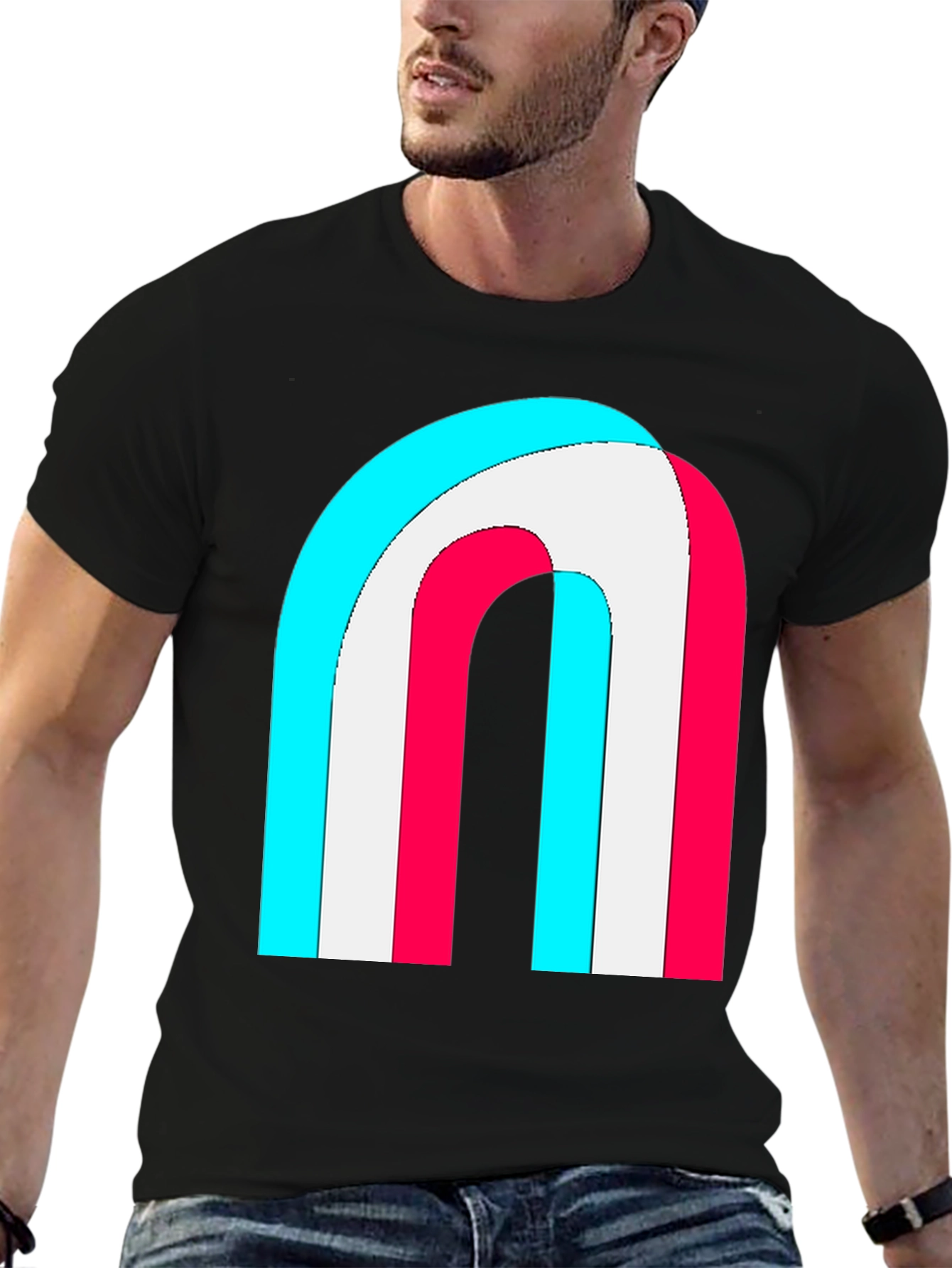 Retro Rainbow Arch Graphic Tee - Stylish Comfort