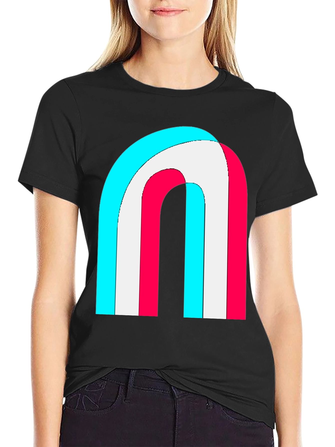 Retro Rainbow Arch Graphic Tee - Stylish Comfort