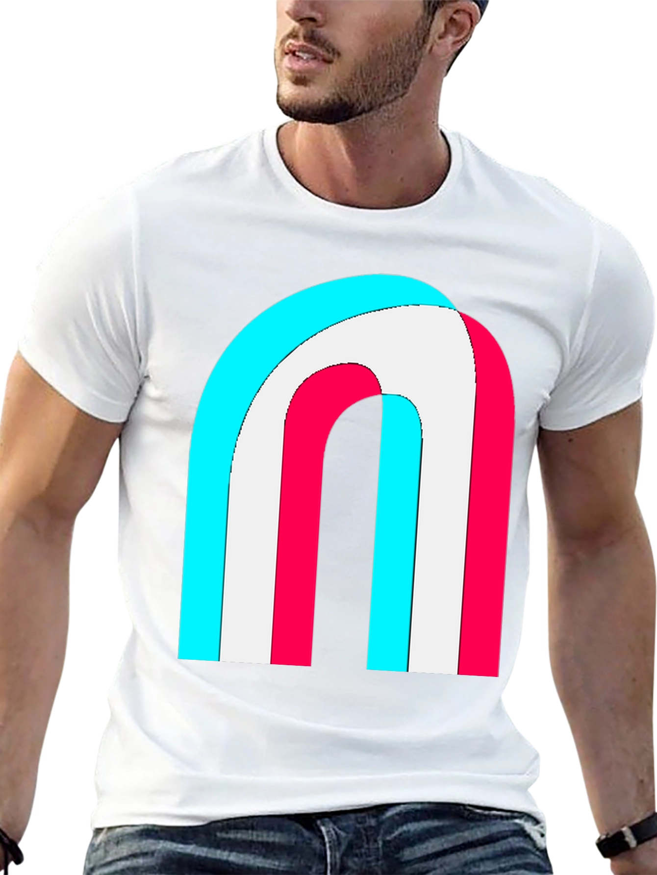Retro Rainbow Arch Graphic Tee - Stylish Comfort
