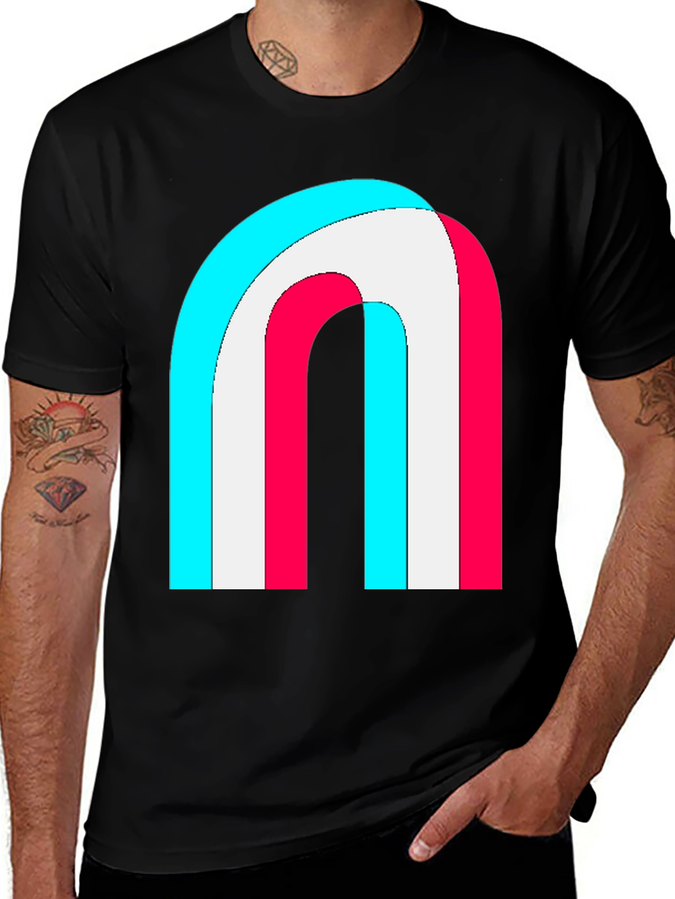 Retro Rainbow Arch Graphic Tee - Stylish Comfort