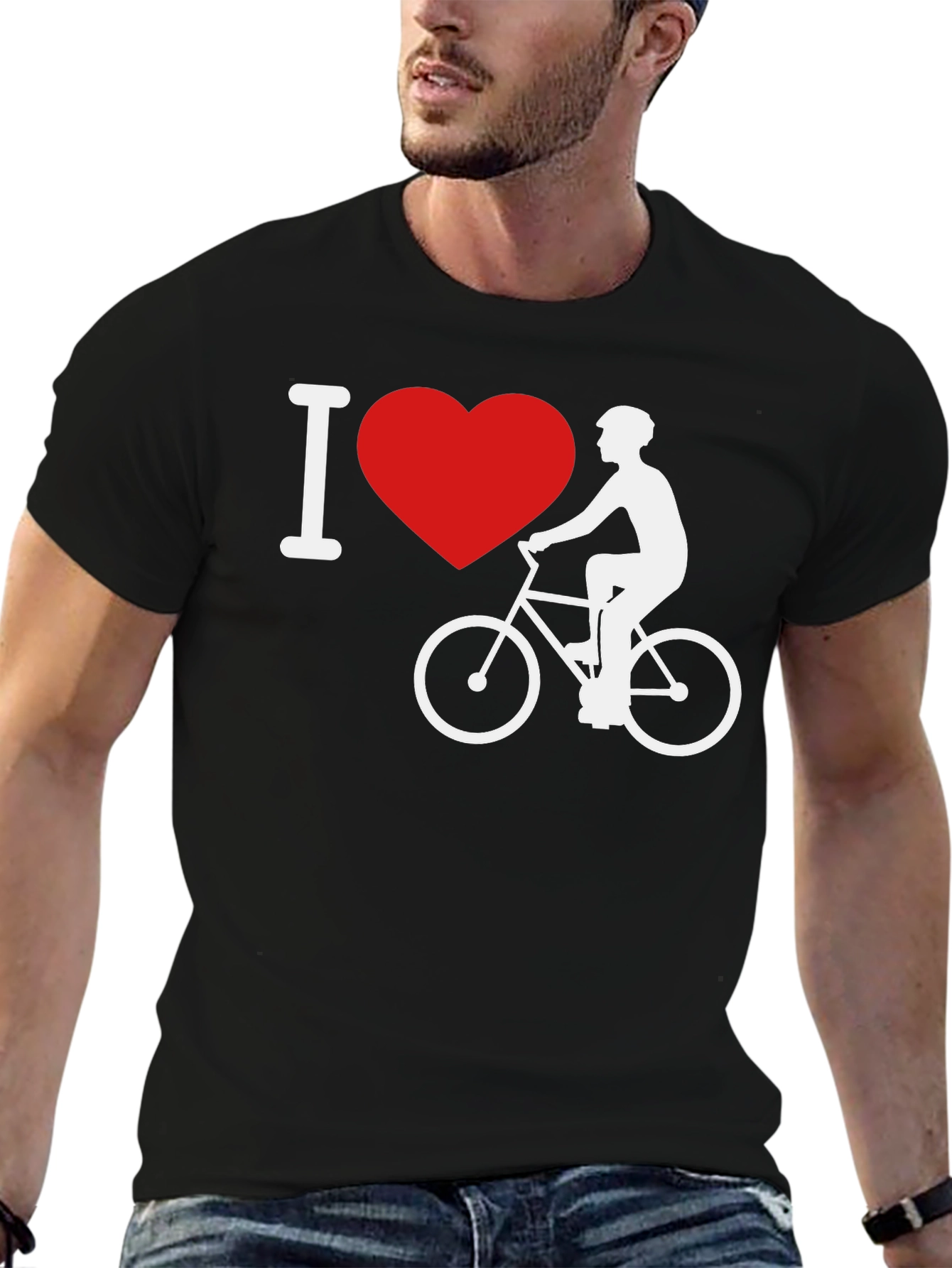 I Love Cycling T-Shirt - Black Cotton Tee
