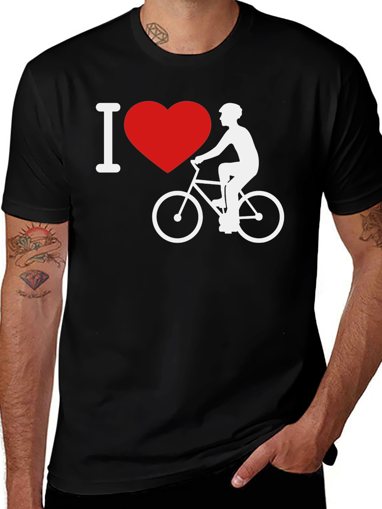 I Love Cycling T-Shirt - Black Cotton Tee