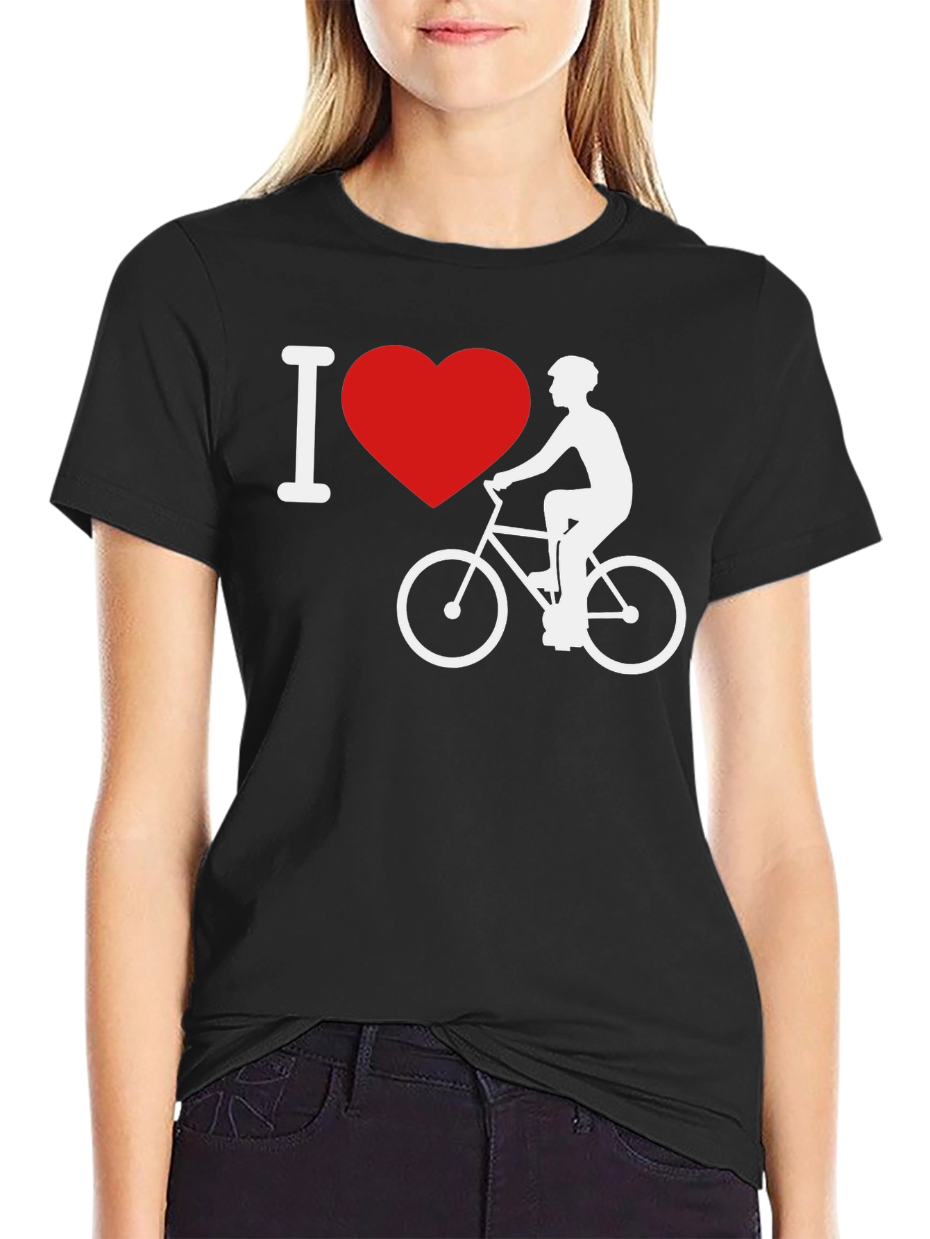 I Love Cycling T-Shirt - Black Cotton Tee