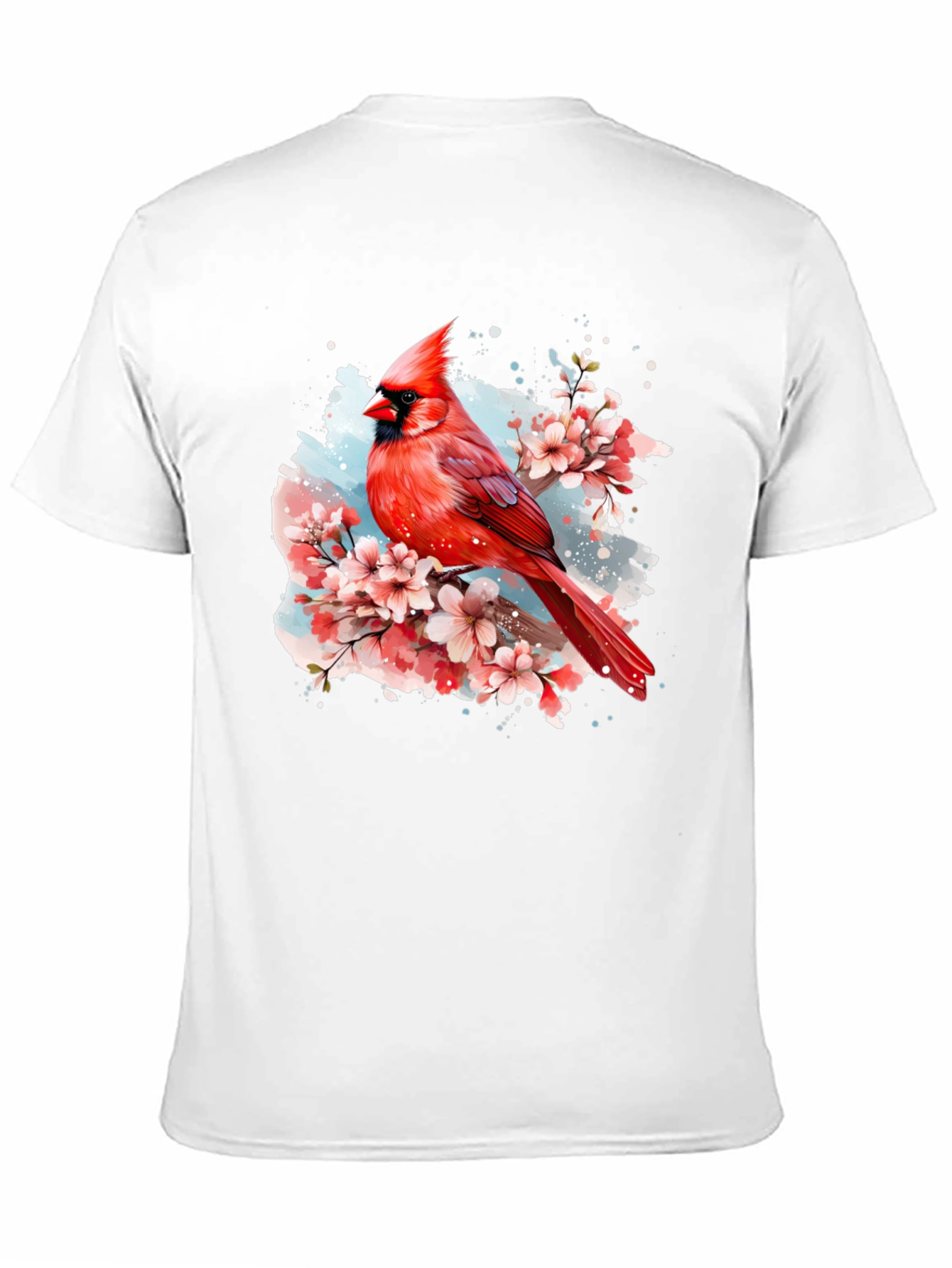 Cardinal Bird Floral T-Shirt - Nature Inspired Design