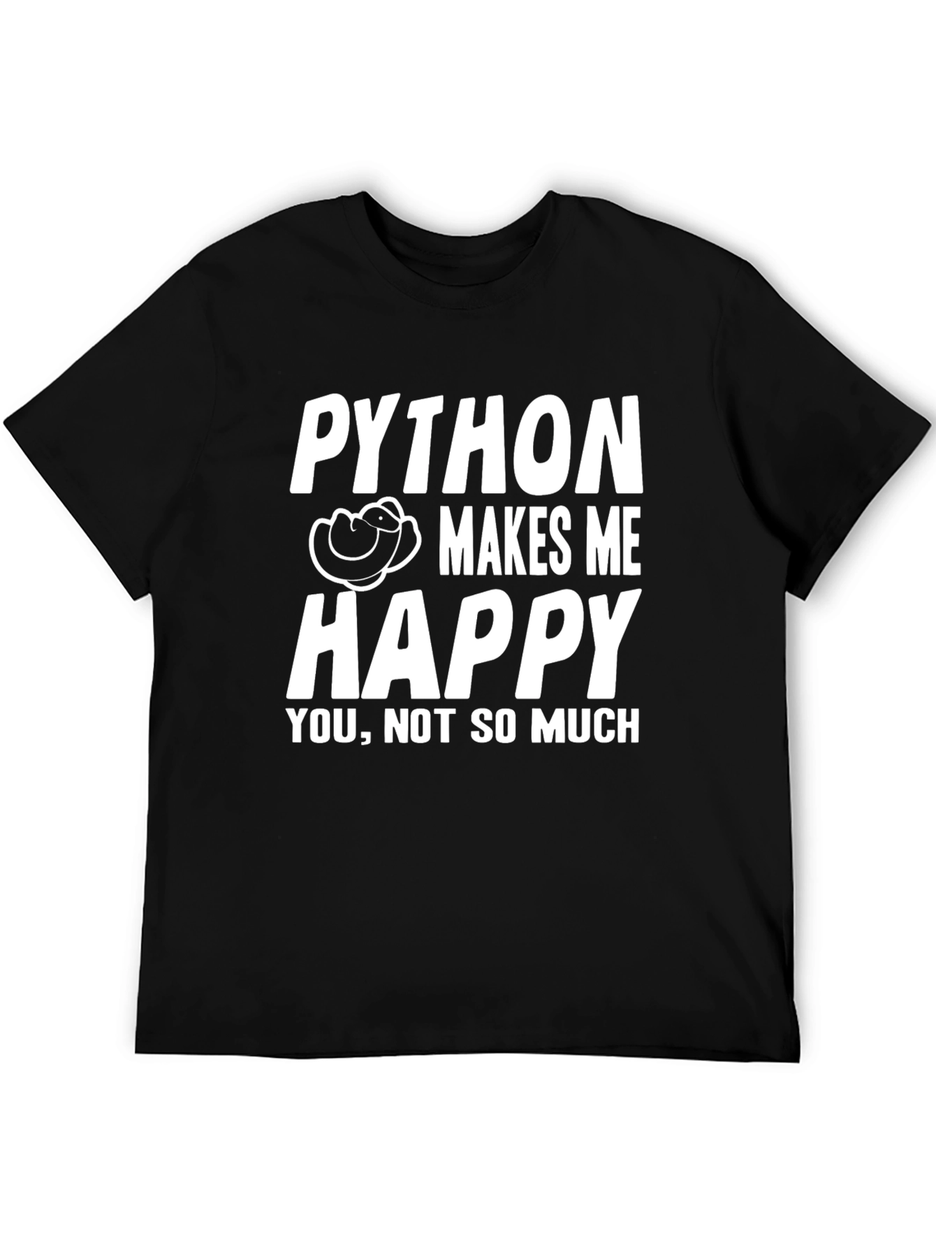 Python Makes Me Happy Black T-Shirt
