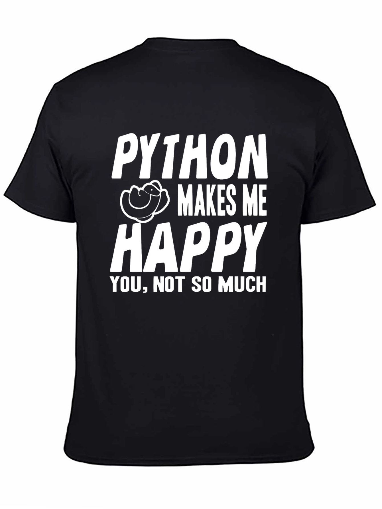 Python Makes Me Happy Black T-Shirt