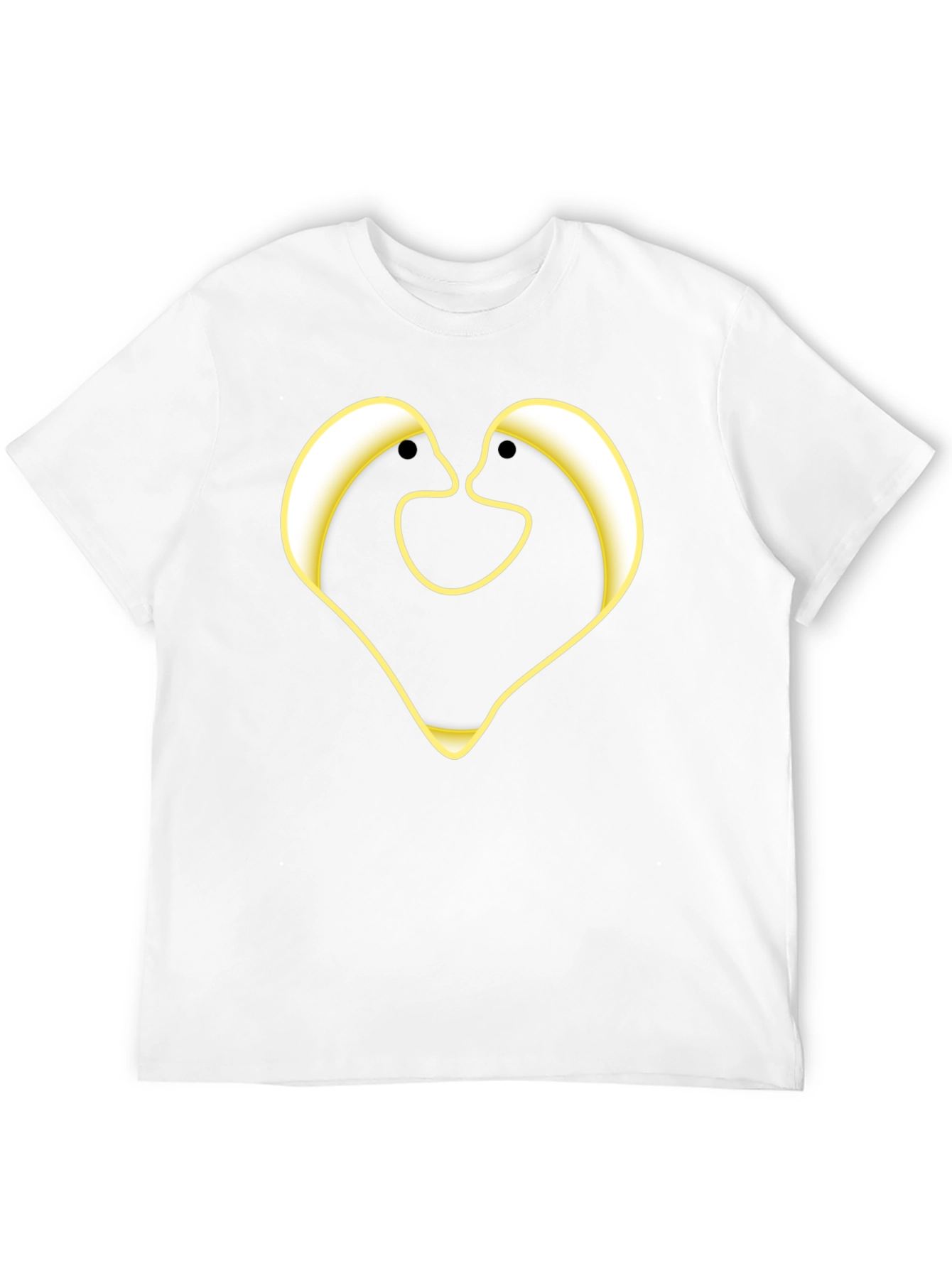 Black T-Shirt with Abstract Heart Design