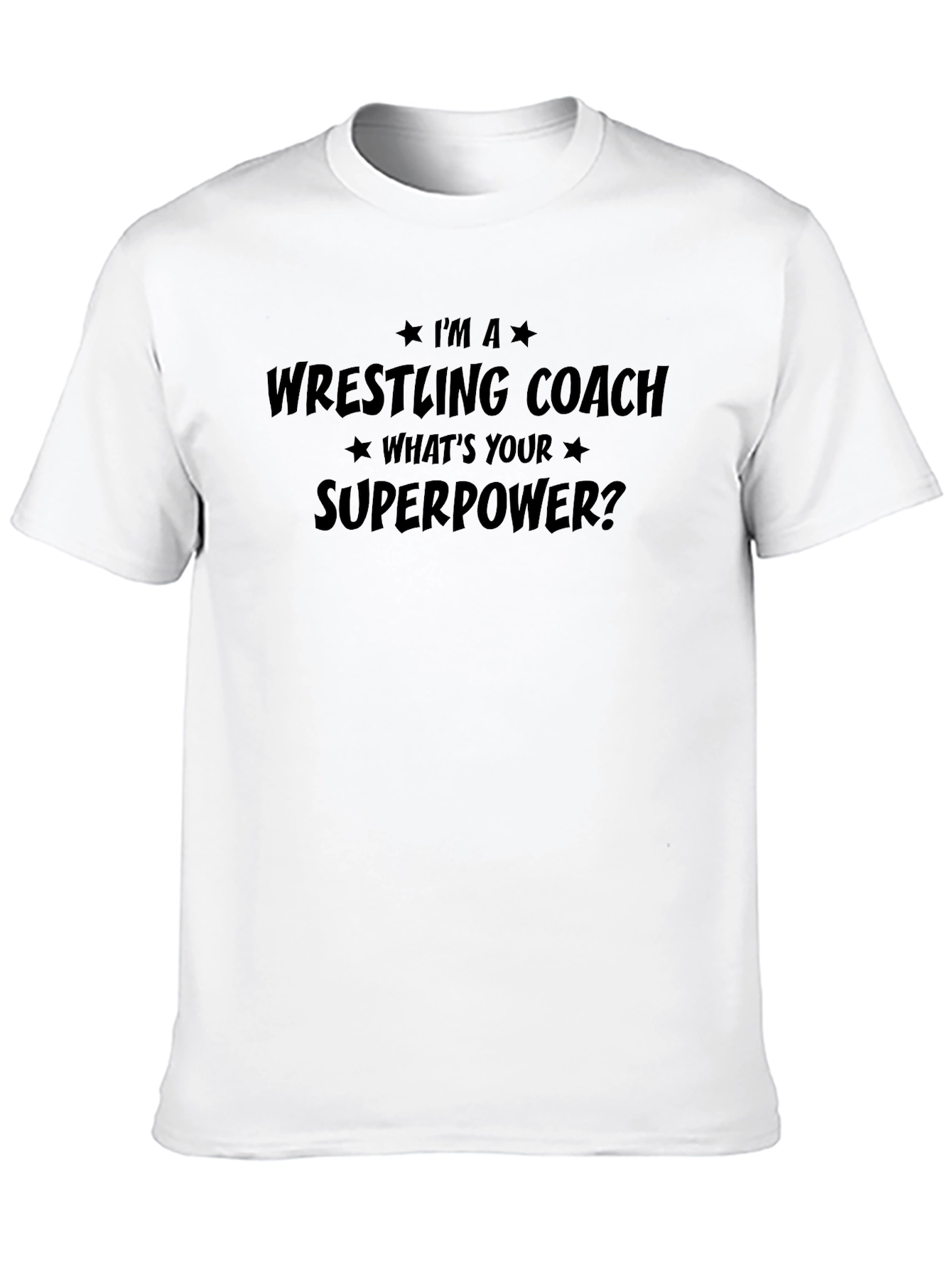 Wrestling Coach Superpower T-Shirt - Black Graphic Tee