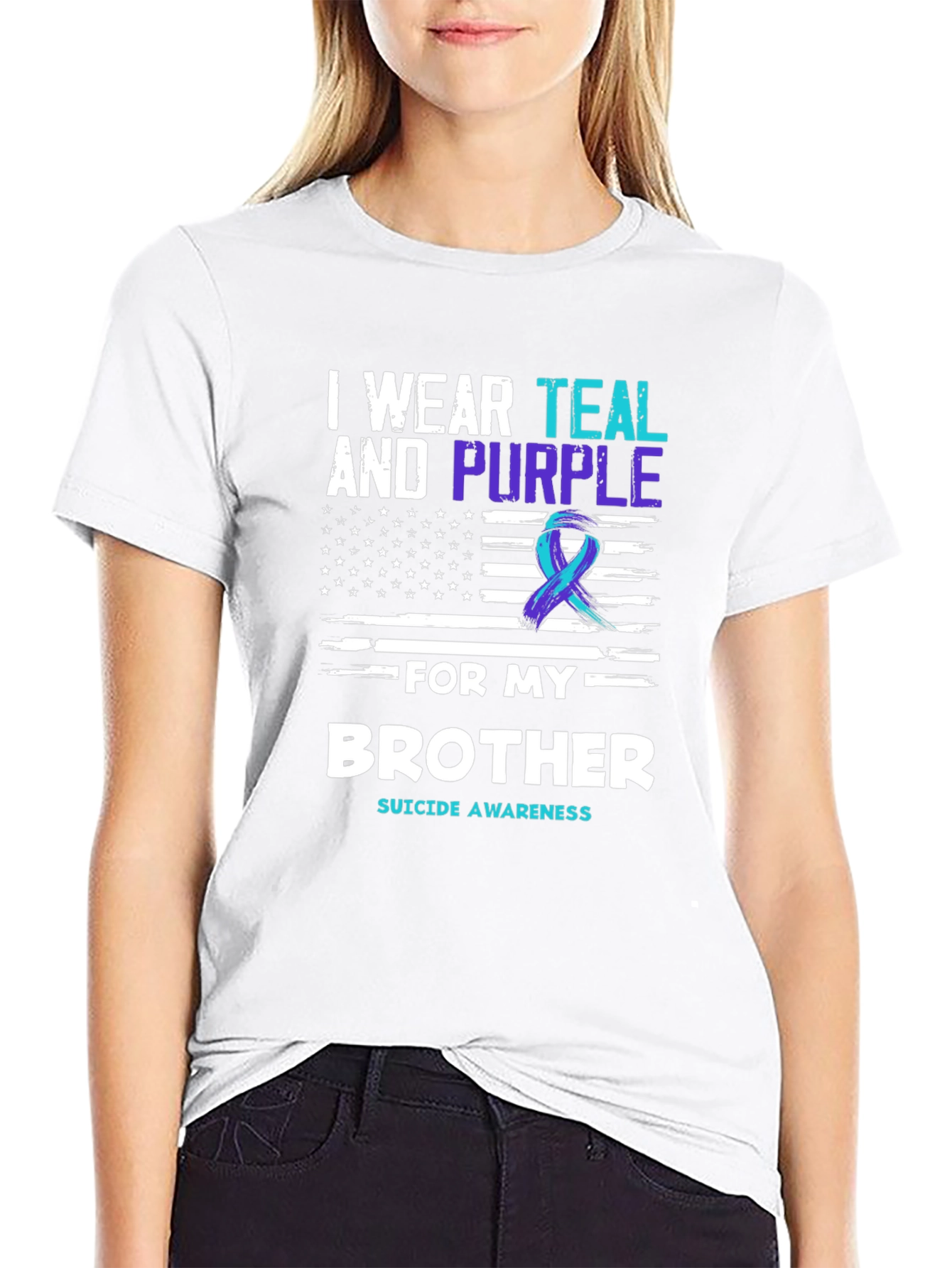 Teal and Purple Suicide Awareness Brother T-Shirt