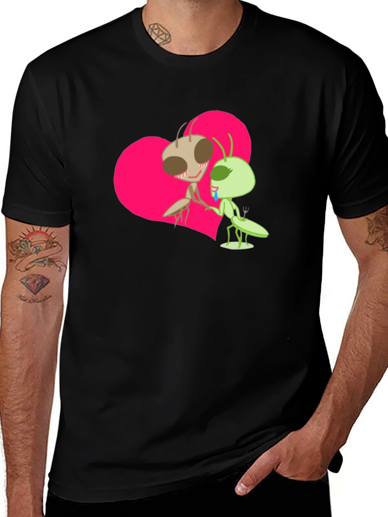 Cartoon Ants In Love Graphic Tee