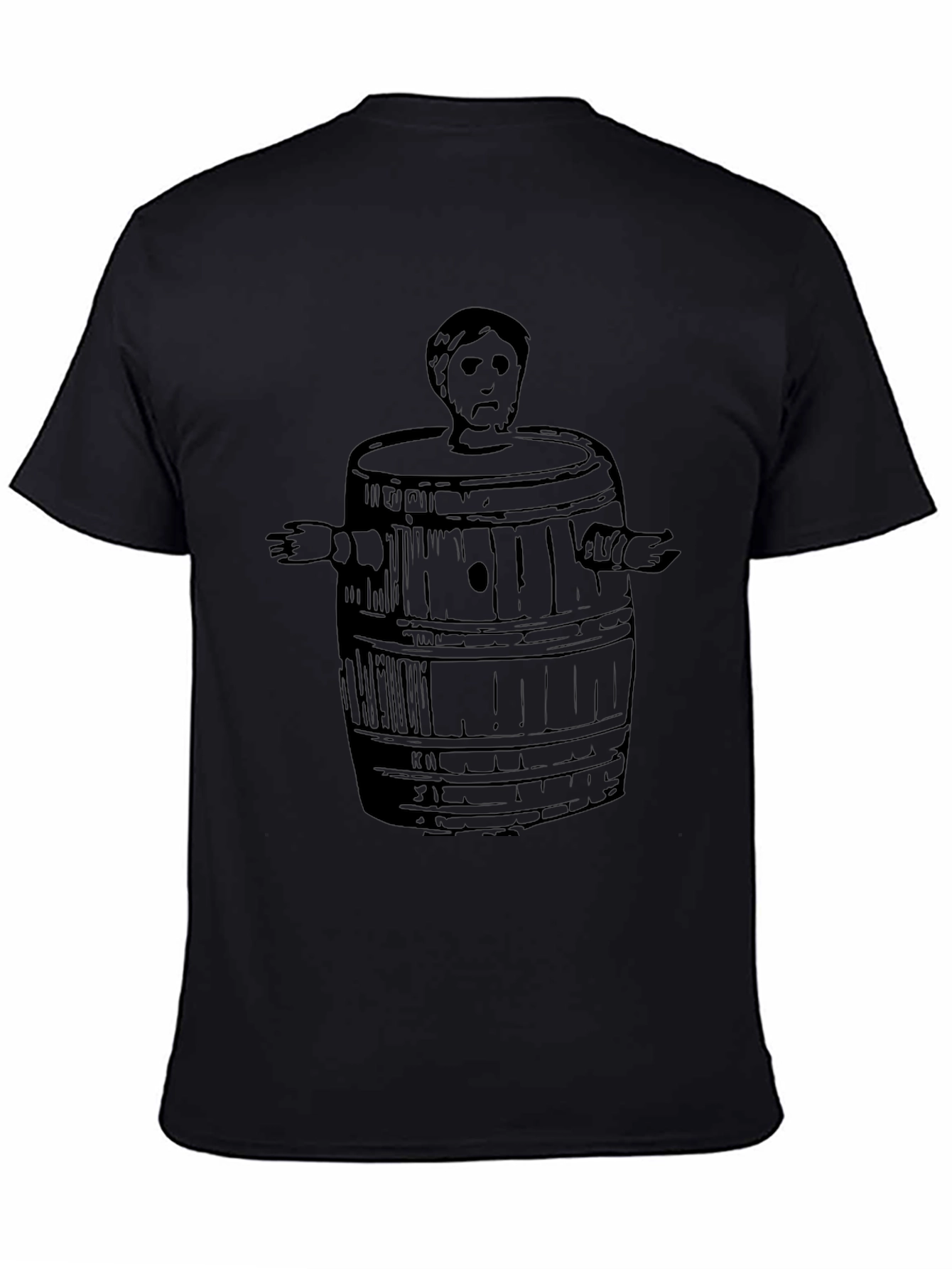 Man in Barrel Graphic T-Shirt - Black