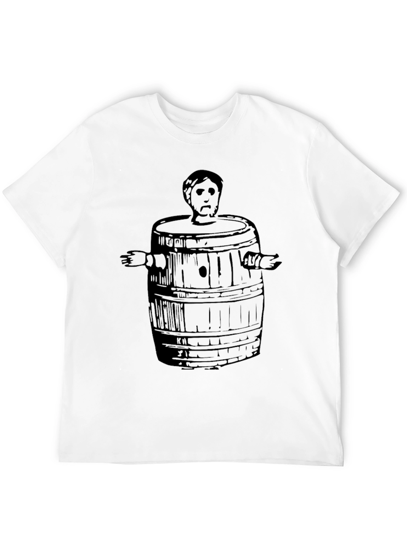 Man in Barrel Graphic T-Shirt - Black