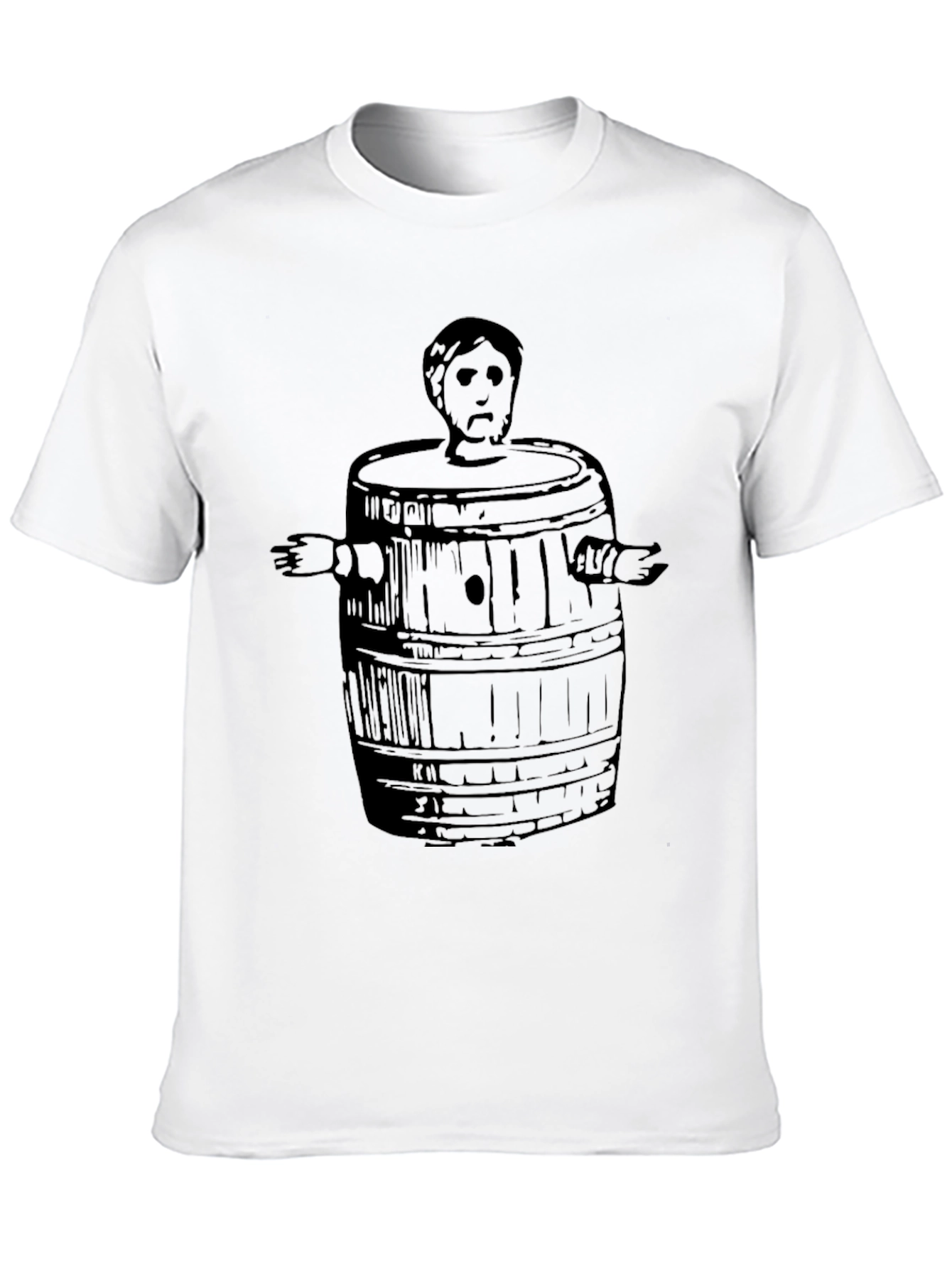 Man in Barrel Graphic T-Shirt - Black